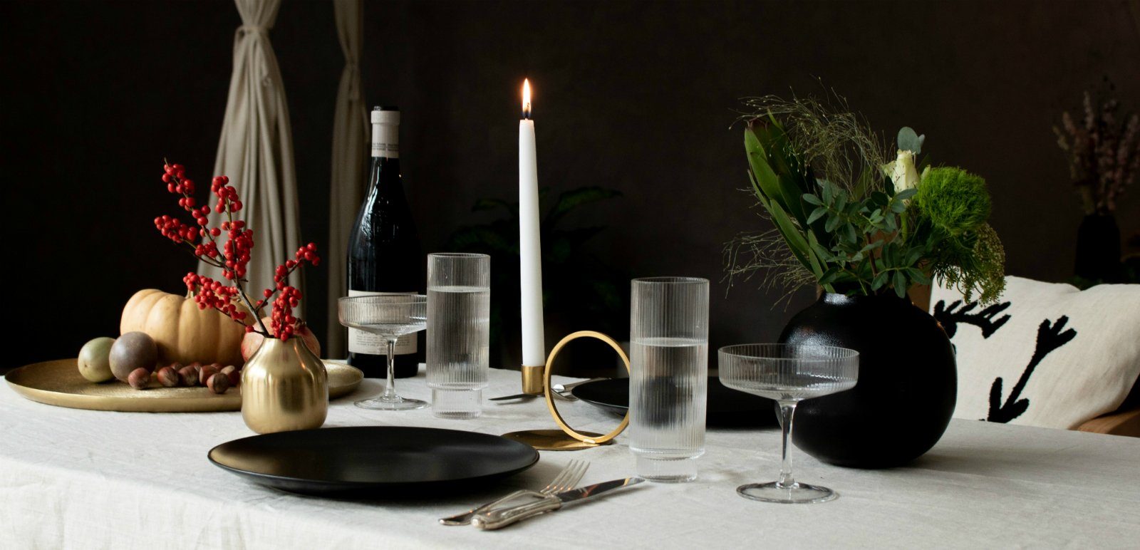 LaLe Living Kerzenständer aus GEO Gold und Schwarz 14x10cm Kerzenhalter, in ringförmiger Eisen