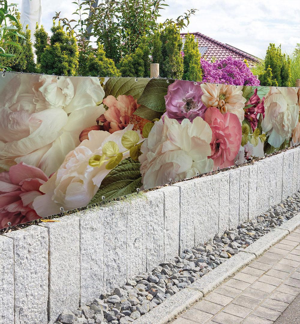 Thumbnail - MyMaxxi Sichtschutzzaunmatten Zaunbanner Farbenfroher Blumenstrauß hell Sichtschutz Garten Zaun, (Farbenfroher Blumenstr...