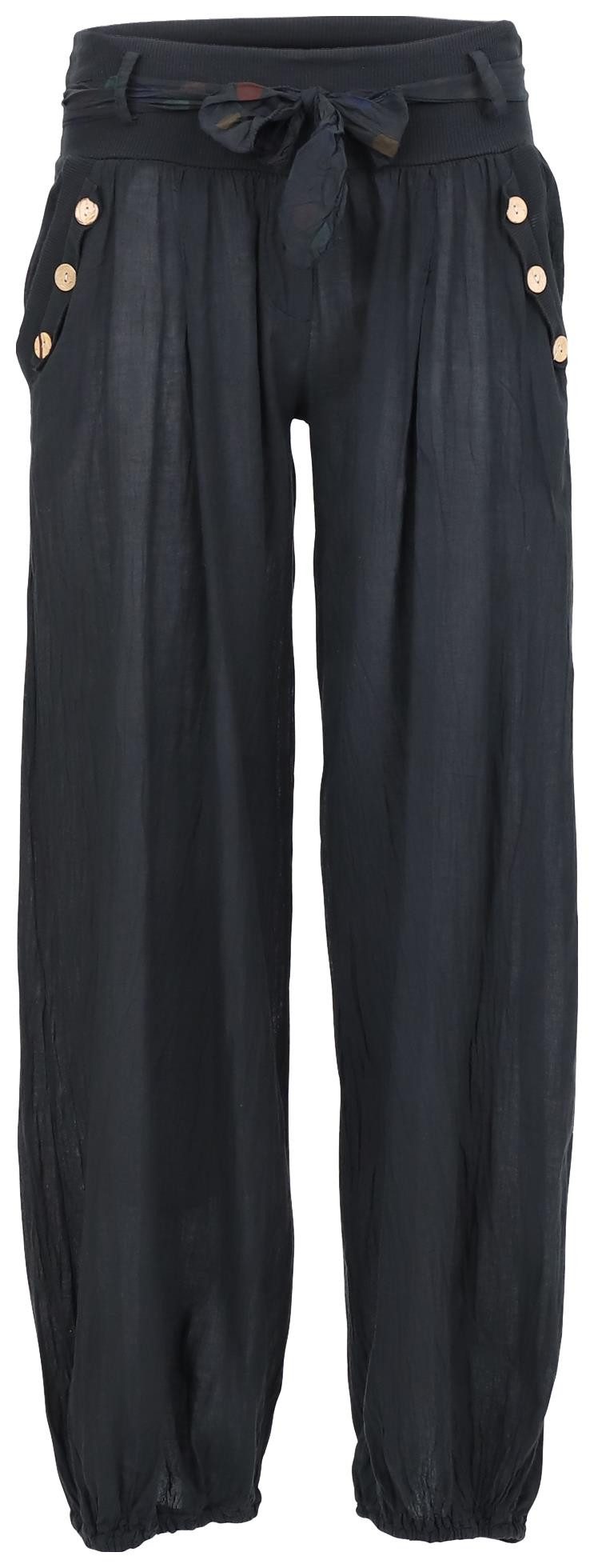 malito more than fashion Haremshose 3417 mit farblich passendem Stoffgürtel günstig online kaufen