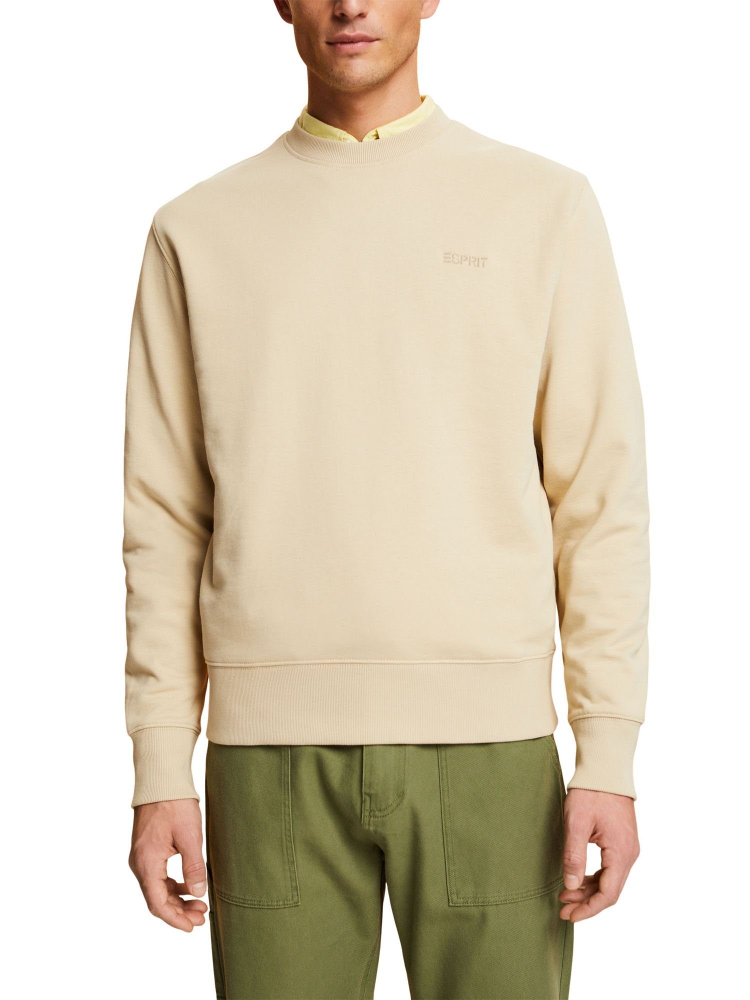 KHAKI Rückseite auf (1-tlg) der Sweatshirt BEIGE Sweatshirt Print Esprit mit