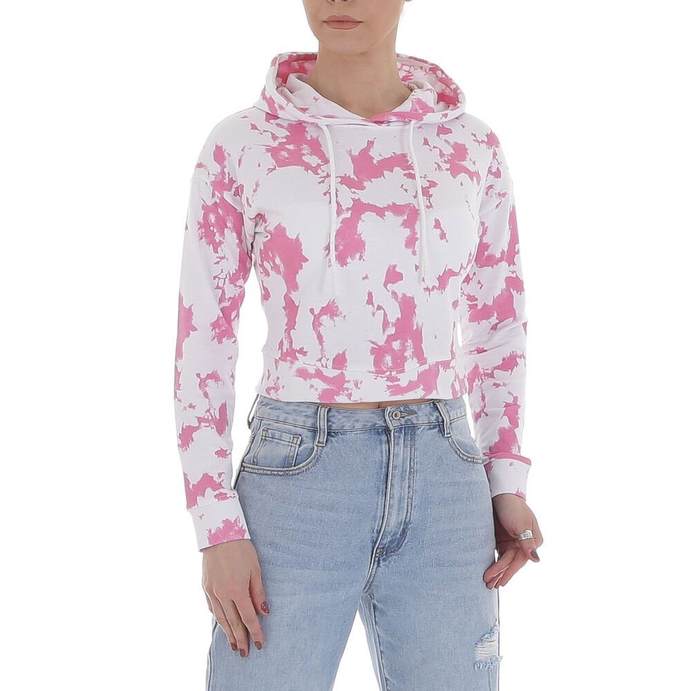 Ital-Design Kapuzensweatshirt Damen Freizeit Kapuze Camouflage Stretch Sweatshirt in Rosa