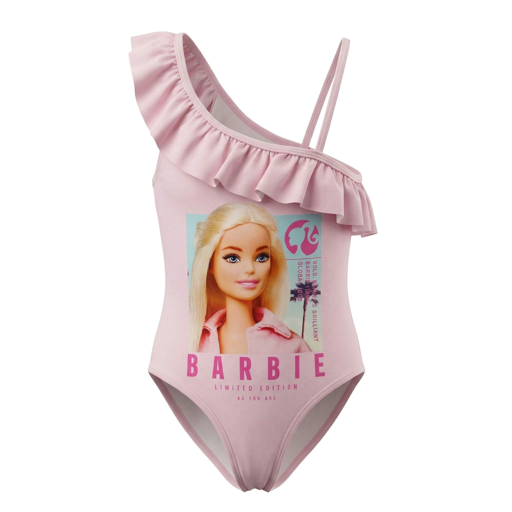 Badeanzug Barbie Kinder Mädchen Rüschen Badeanzug Bademode Gr. 98 bis 128