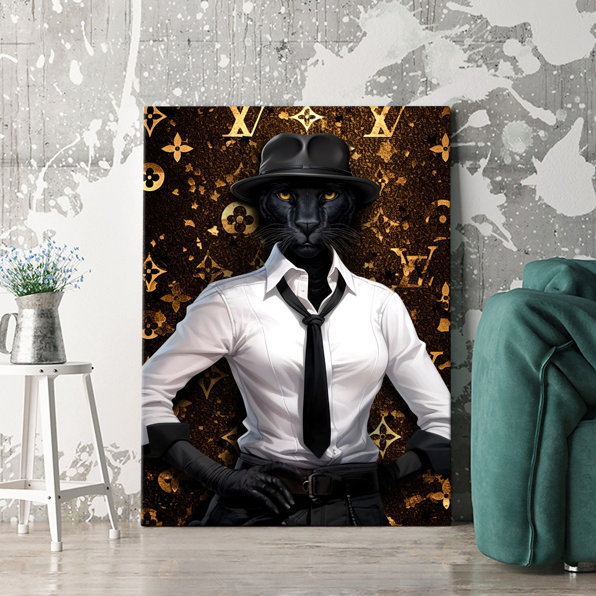 Artmazing Leinwandbild Prunk & Panther, XXL Leinwand 120x80, Плакат & Художественные репродукции, Lifesty, Fashion Panther