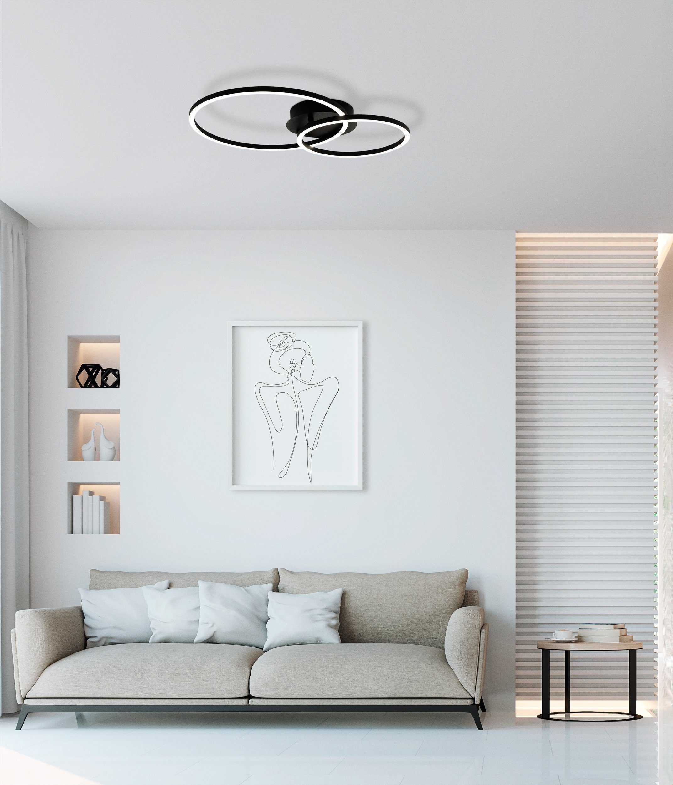 EGLO LED Deckenleuchte LED Küchenlampe, fest LED Schlafzimmerlampe Palmaves, Deckenlampe, Wohnzimmerlampe, integriert, Warmweiß