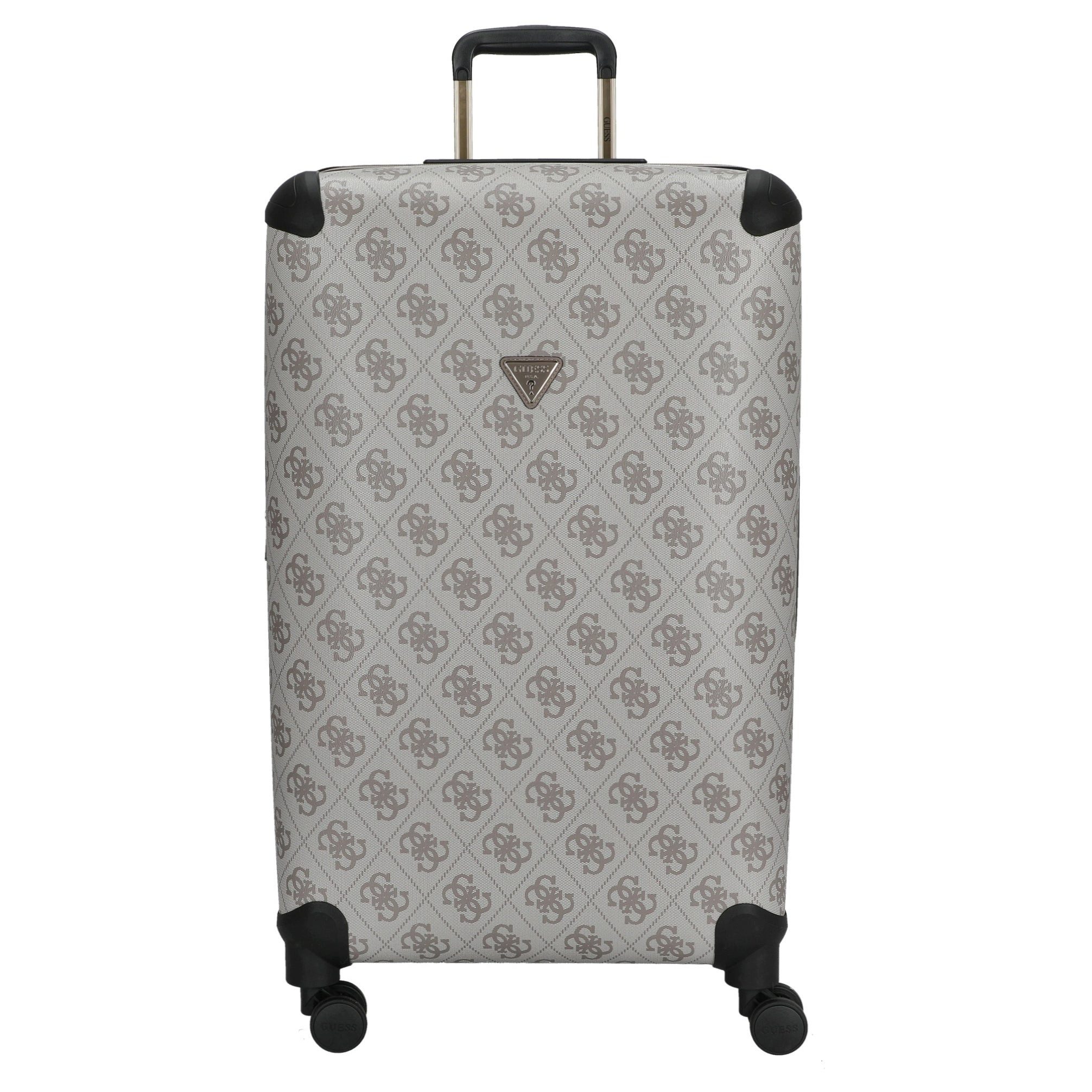 Guess Koffer Berta 28 IN - 4-Rollen-Trolley 77 cm erw. (dark taupe logo), 4 Rollen Rollen
