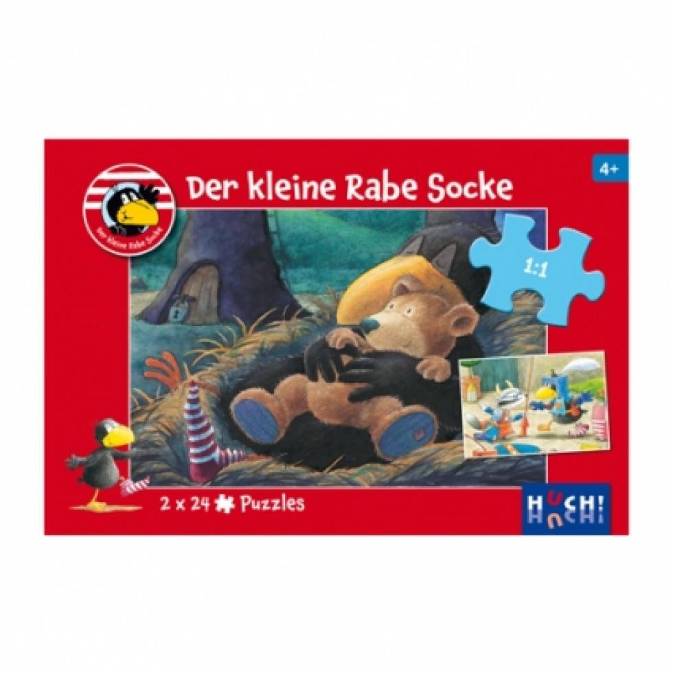 HUCH! Spiel, Der kleine Rabe Socke - Puzzle 2x24 Teile - deutsch