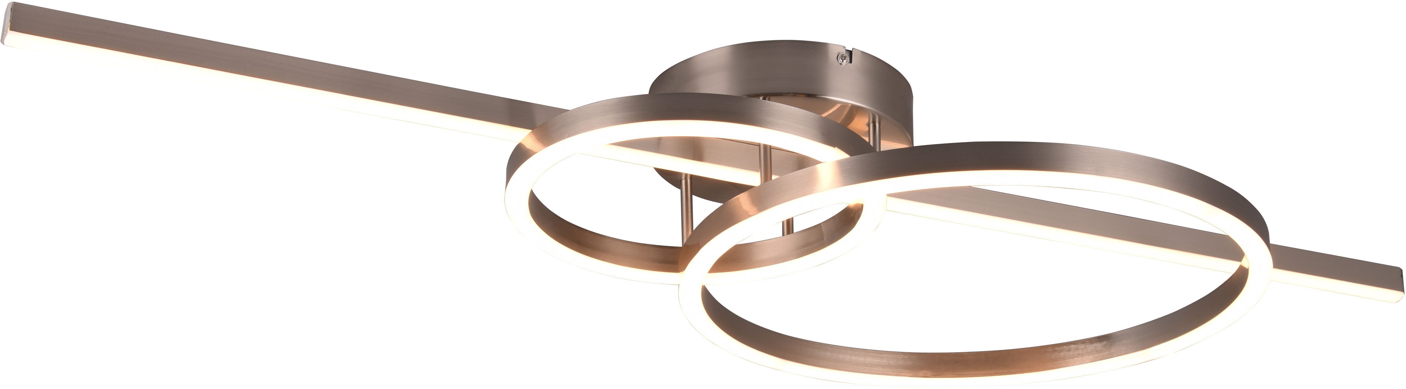 TRIO Leuchten LED Deckenleuchte MONTILLA, Deckenlampe mit Fernbedienung Lichtfarbe einstellbar dimmbar, CCT - über Fernbedienung, Dimmfunktion, Memoryfunktion, Nachtlichtfunktion, LED fest integriert, Farbwechsler, warmweiß - kaltweiß, Memoryfunktion + Nachtlicht, als Wandlampe oder Deckenlampe 6300 Lumen