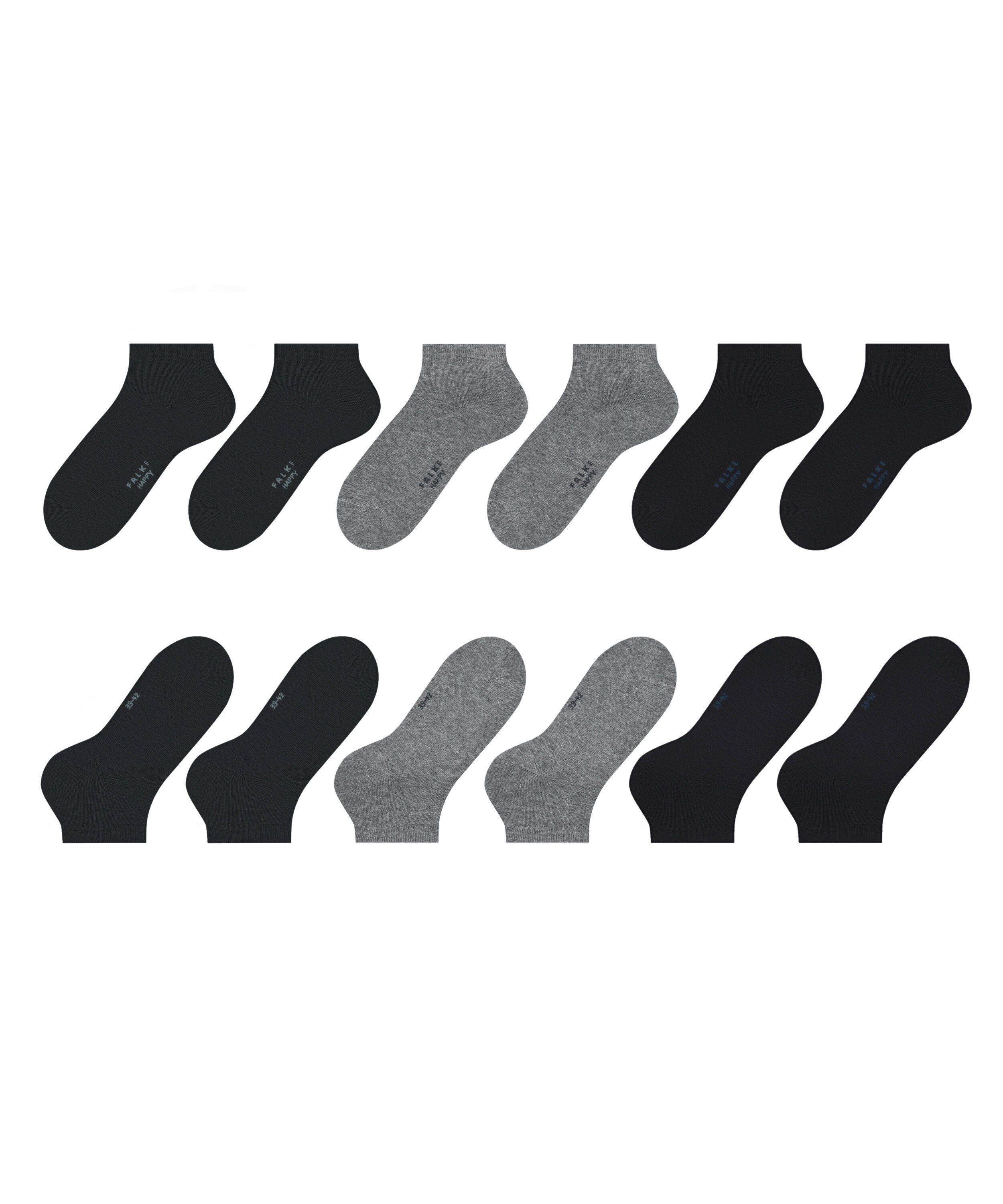 FALKE Sneakersocken Happy 6-Pack Sneakersocken (6-Paar) Set aus 6 Paar Baumwollsneakern