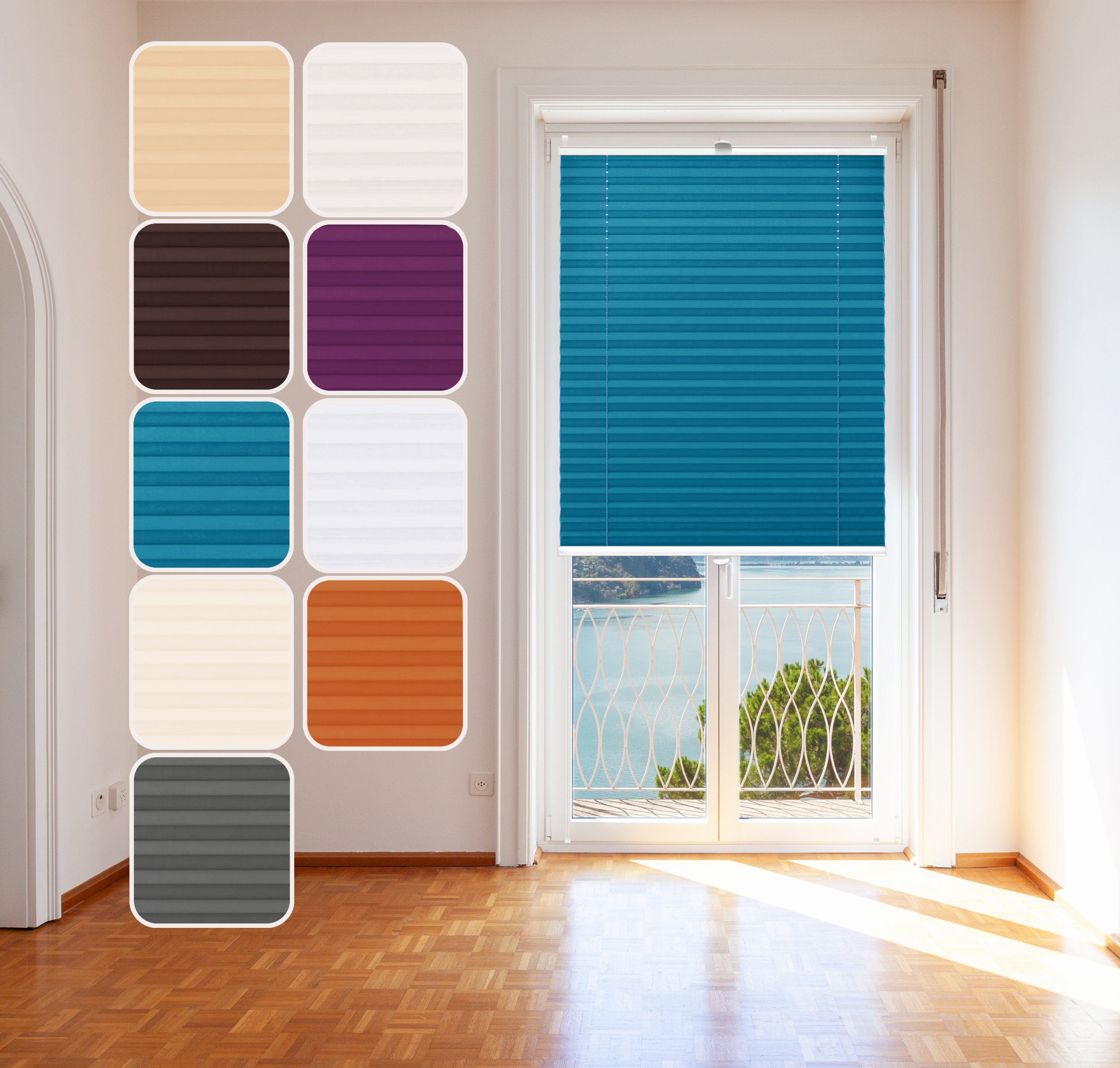 DomDeco Plissee 50x100 cm Türkis, ohne günstig online kaufen