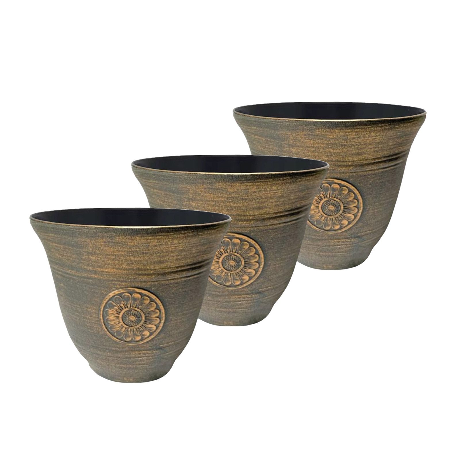 HTI-Living Blumentopf Blumentopf Nessa Sonne 3er-Set (Set, 3 St., 3 Übertöpfe), Übertopf Kunststoff