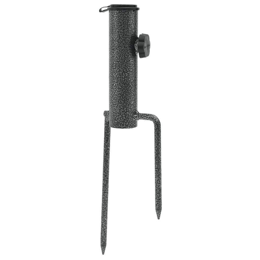 vidaXL Schirmhalter Schirmständer mit Erdspießen 2 Stk. 9x35 cm Verzinkter Stahl