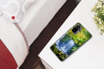 MuchoWow Handyhülle Dschungel - Wasserfall - Australien - Pflanzen - Natur, Phone Case, Handyhülle Xiaomi Redmi Note 10, Silikon, Schutzhülle