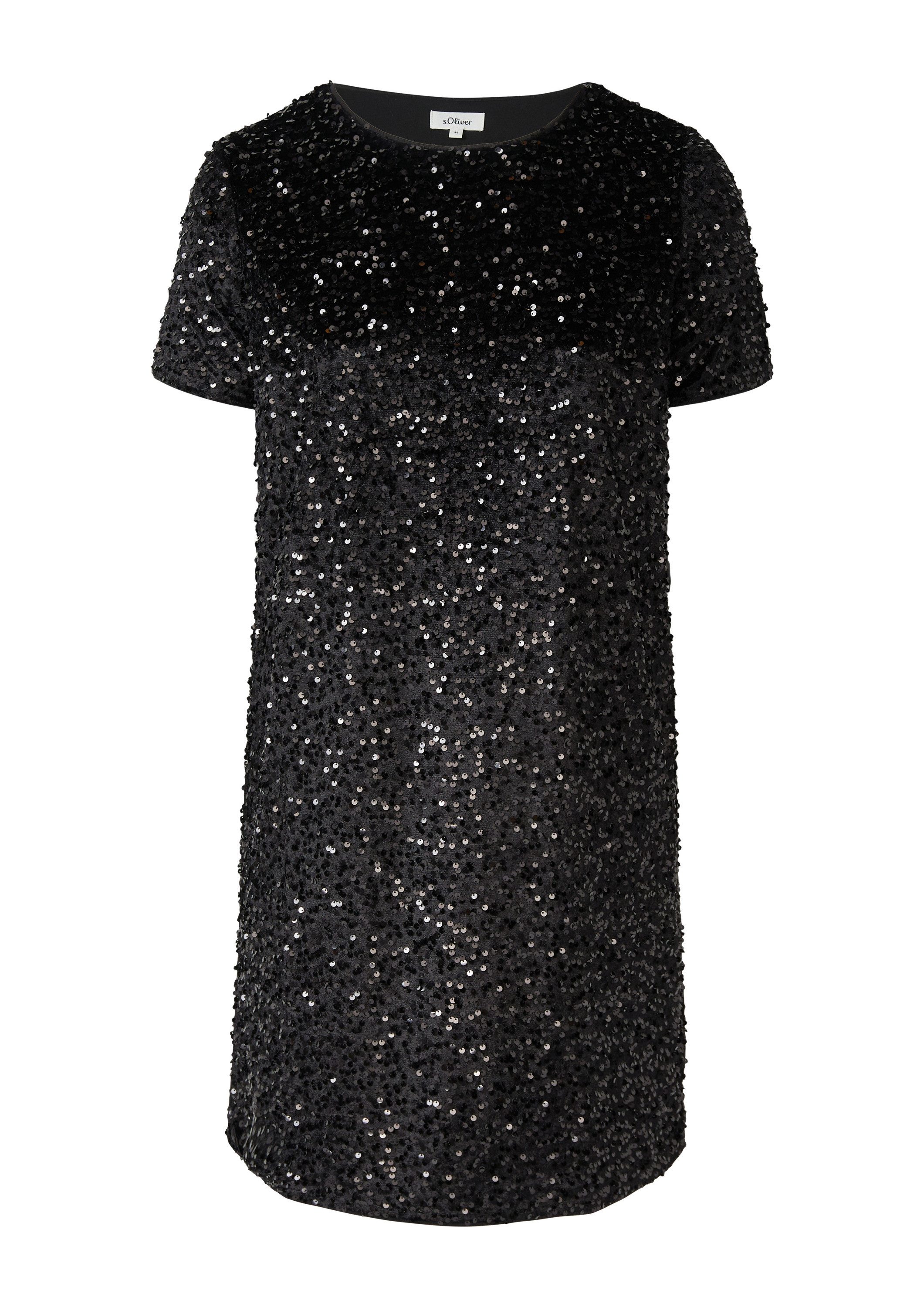 s.Oliver Minikleid Kleid Samtkleid mit Pailletten
