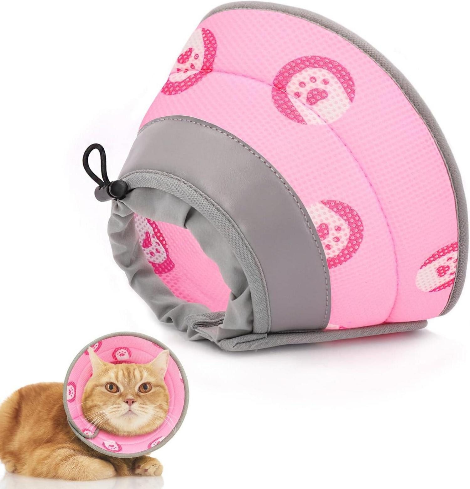 Supet Schutzkragen Halskrause Katze verstellbar weiches Kragen Cone rosa Размер M
