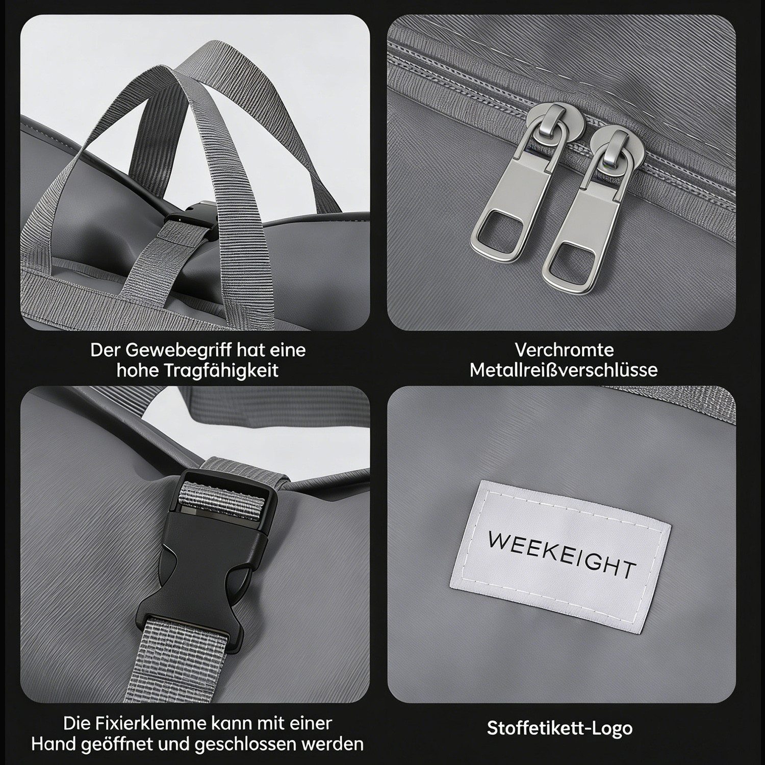 Fyrove Reisetasche 10-in-1 Hängende Reise-Organizer-Tasche mit wasserdichten Fächern, Packtaschen für koffer, mit 10 einfarbigen Taschen – Bild 4 von 5