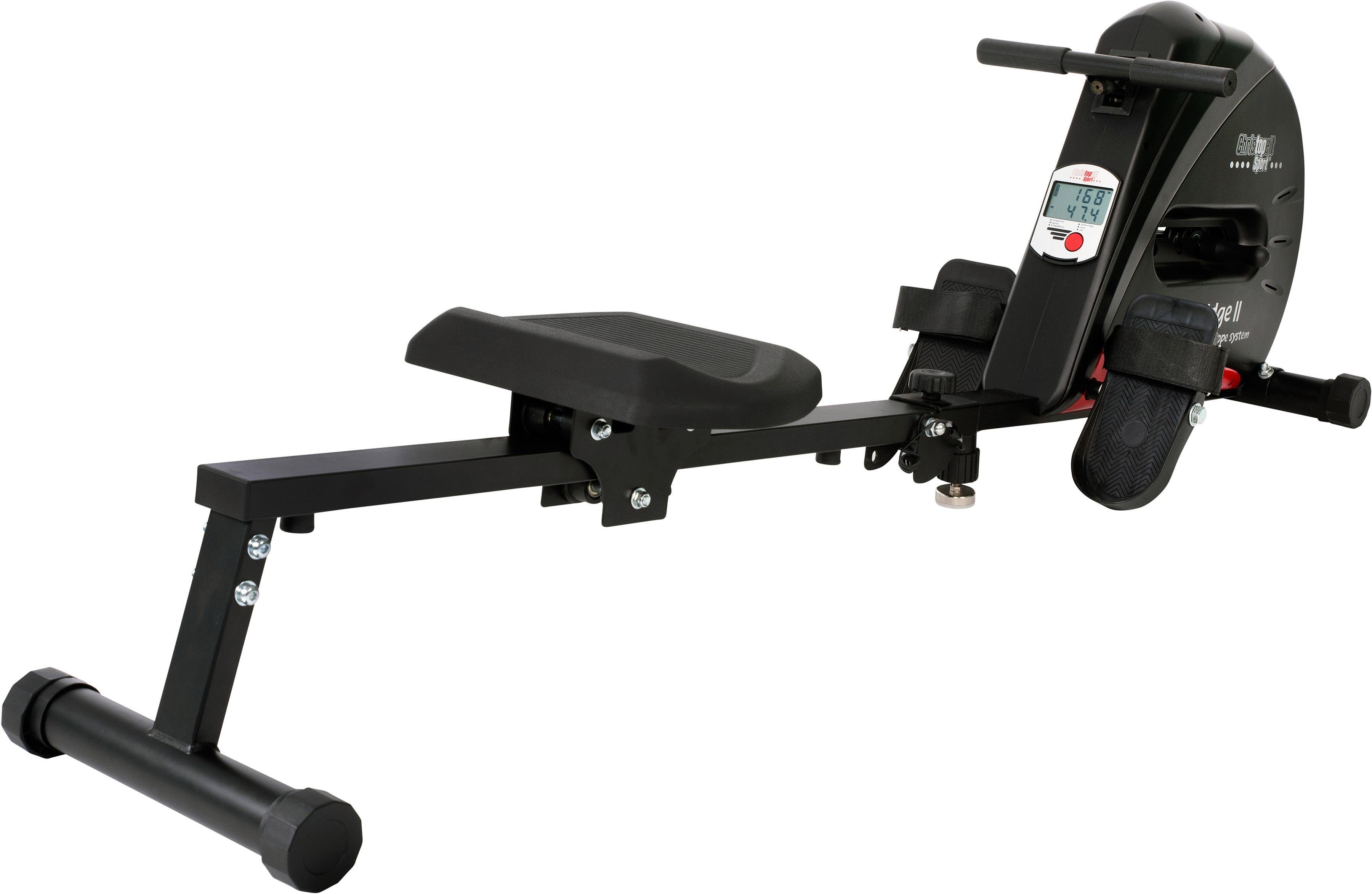 Christopeit Sport® Rudergerät Cambridge II Black Edition (120 kg max. Benutzergewicht, Sport), Rudermaschine, Seilzug, klappbar