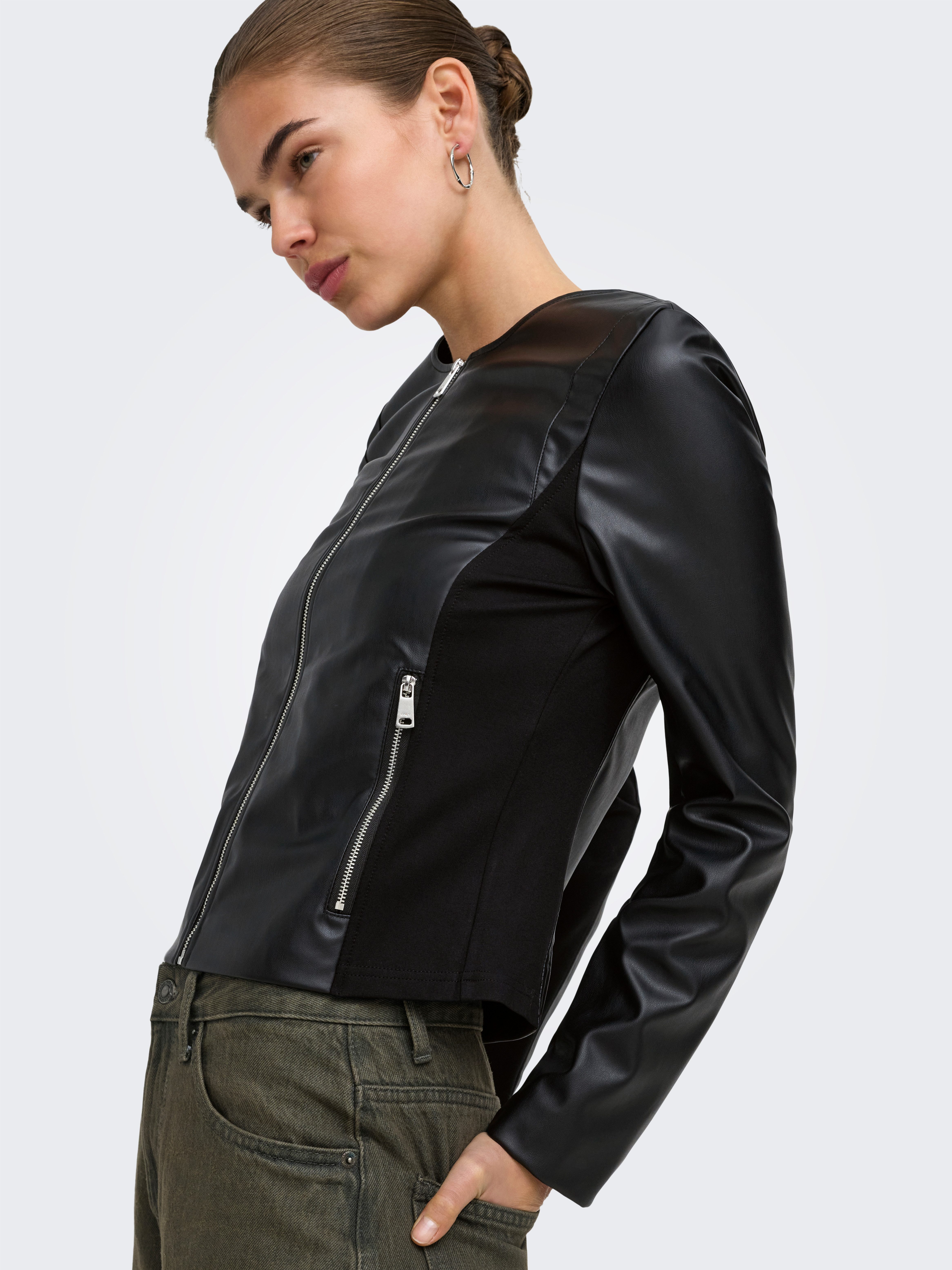 ONLY Lederimitatjacke ONLBITTEN MIX FAUX LEATHER JACKET CC OTW Lederimitat – Bild 2 von 5