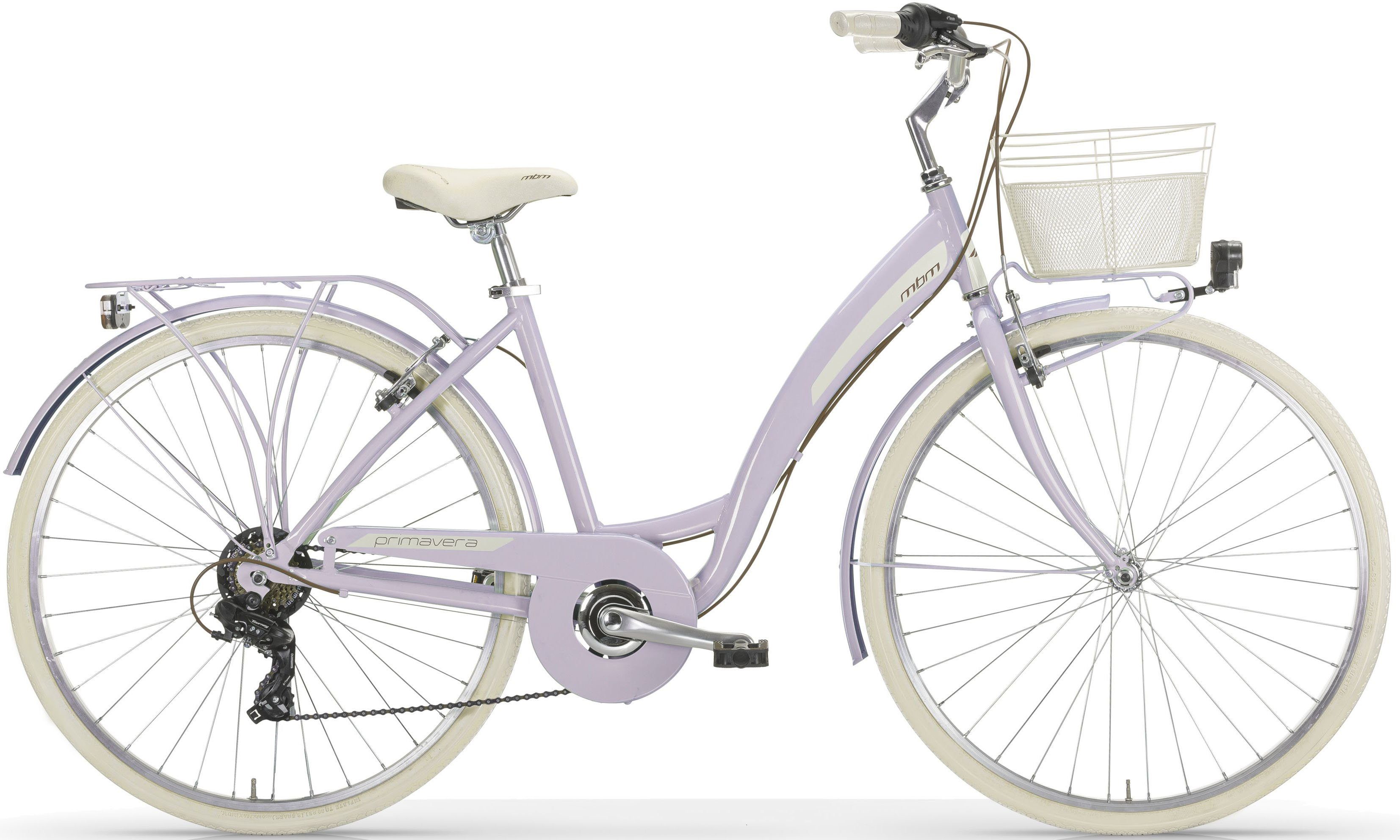 MBM Cityrad NEW Primavera, 6 Gang Shimano TY300 Schaltwerk, Kettenschaltung, für Damen, Kettenschaltung