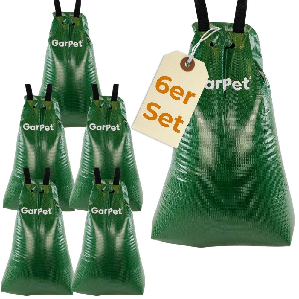 GarPet Gießkanne 6er Set Baum Bewässerungssack für Bäume Bewässerung Wassersack 6 x 75L