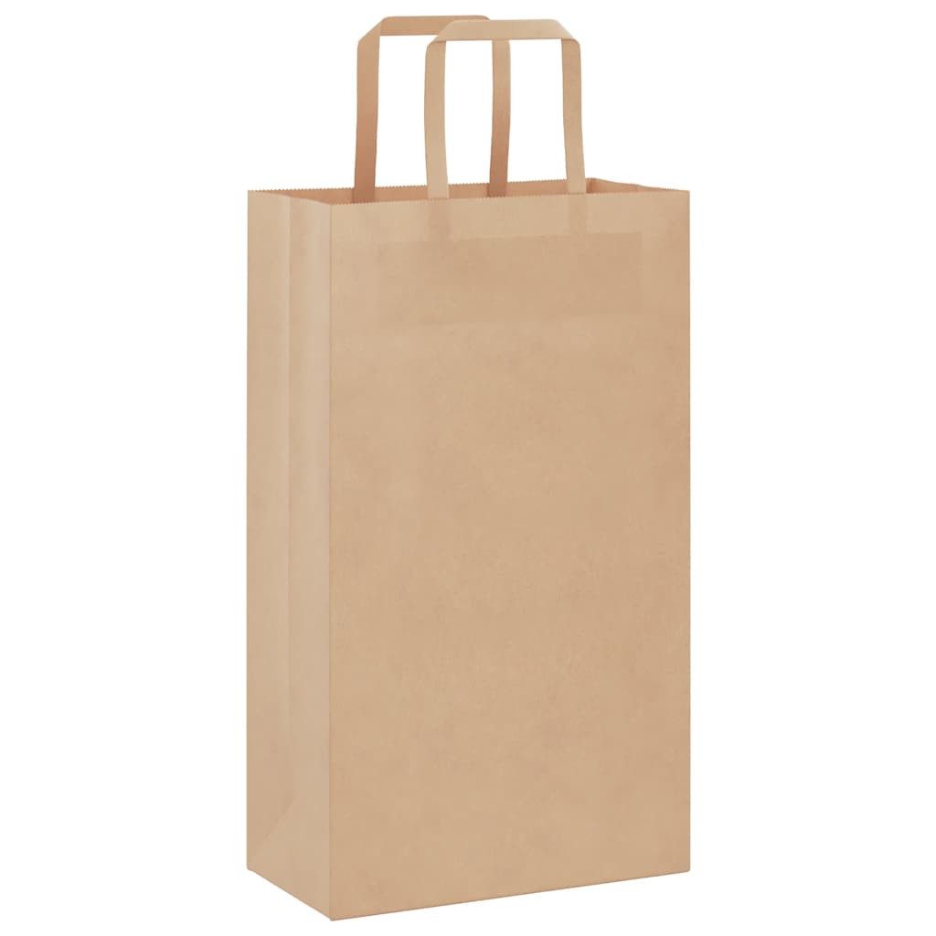vidaXL Tragetasche Papiertragetaschen 250 Stk. mit Henkeln Braun 21x11x36 cm (250-tlg)