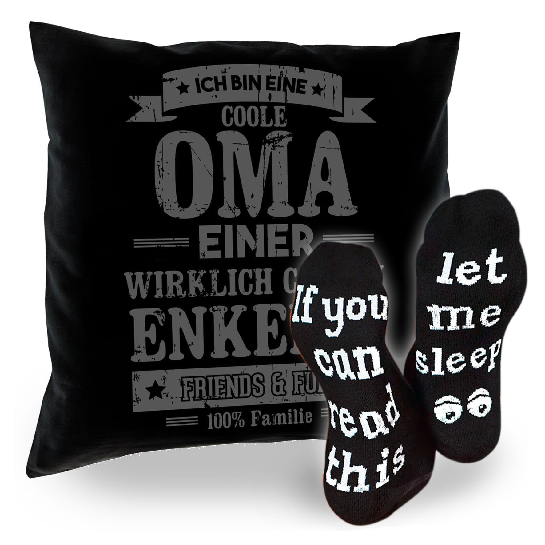 einer Sleep, schwarz Oma Sprüche Geschenkidee Dekokissen Enkelin Coole Geschenke Kissen & Großmutter Socken für Soreso®