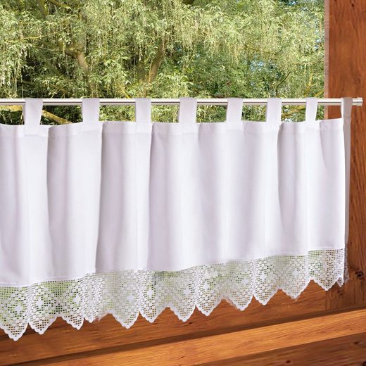 Scheibengardine »VALENCIA«, Delindo Lifestyle, Schlaufen (1 Stück), mit