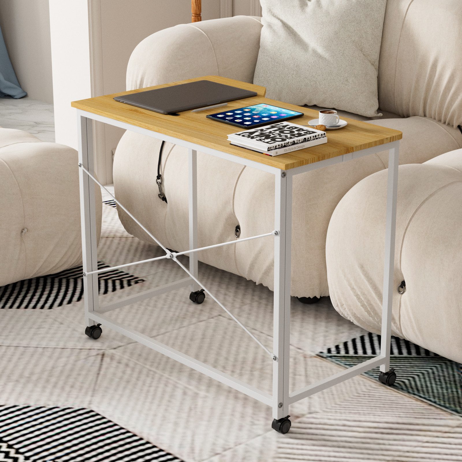 JEOBEST Klapptisch Schreibtisch, Computertisch mit Rollen, (1-St., 90x56cm) günstig online kaufen