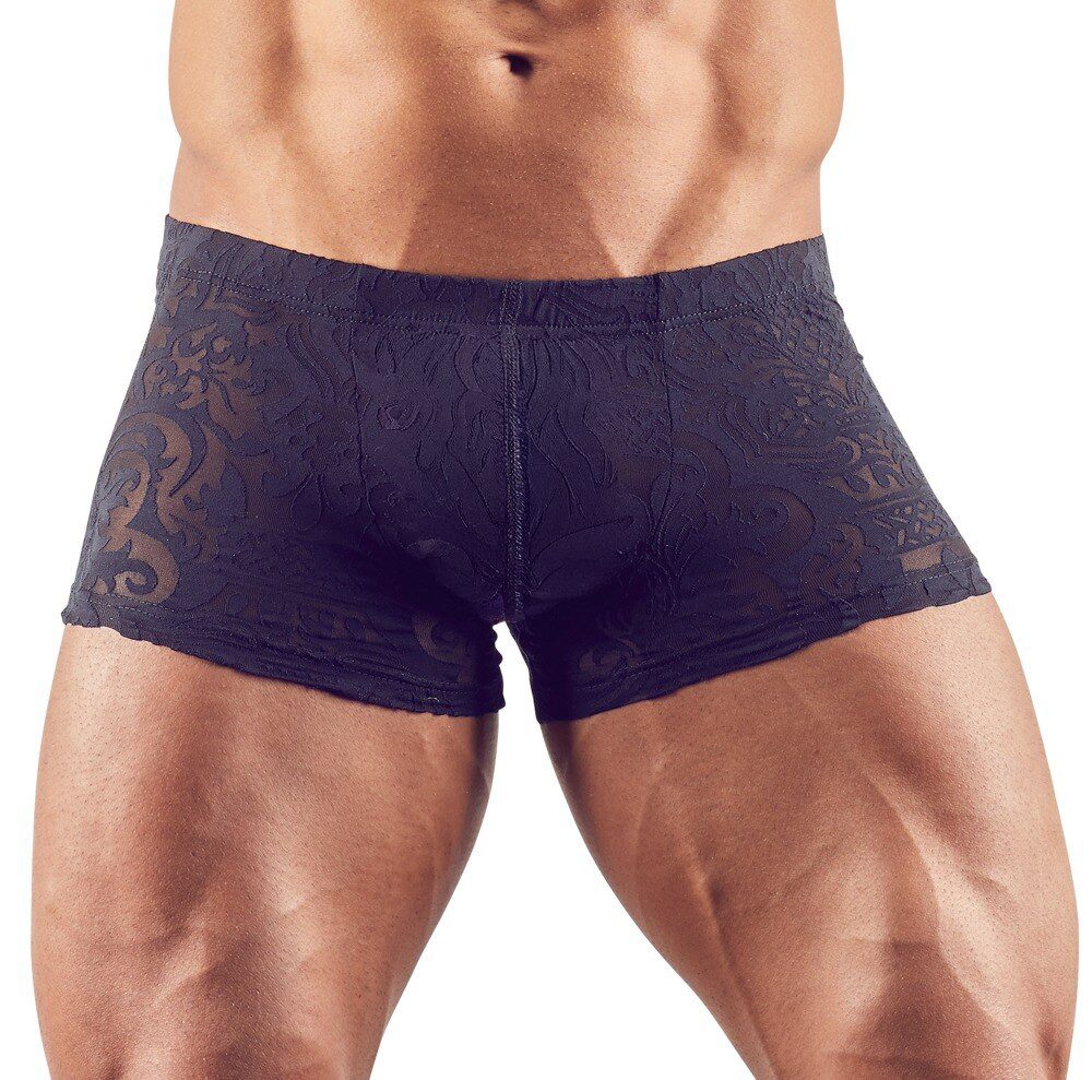 Svenjoyment Boxershorts Boxershorts aus transparenter Spitze (1-St) Transparent mit samtigen Ausbrennern