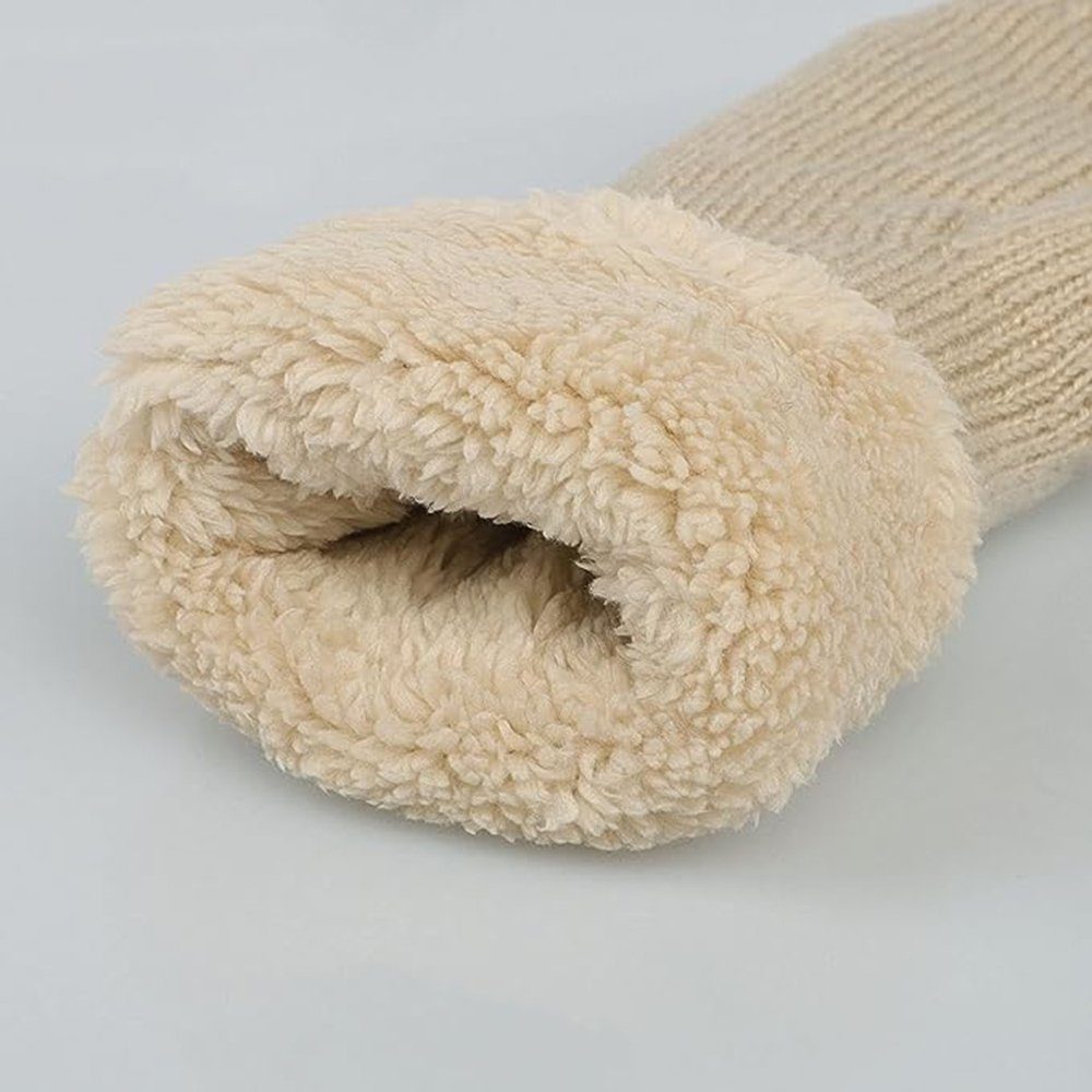 Handschuhe Sporthandschuhe gestrickt Fausthandschuhe Haiaveng beige Fäustlinge Strickhandschuhe Super Winterhandschuhe Dicke Damen