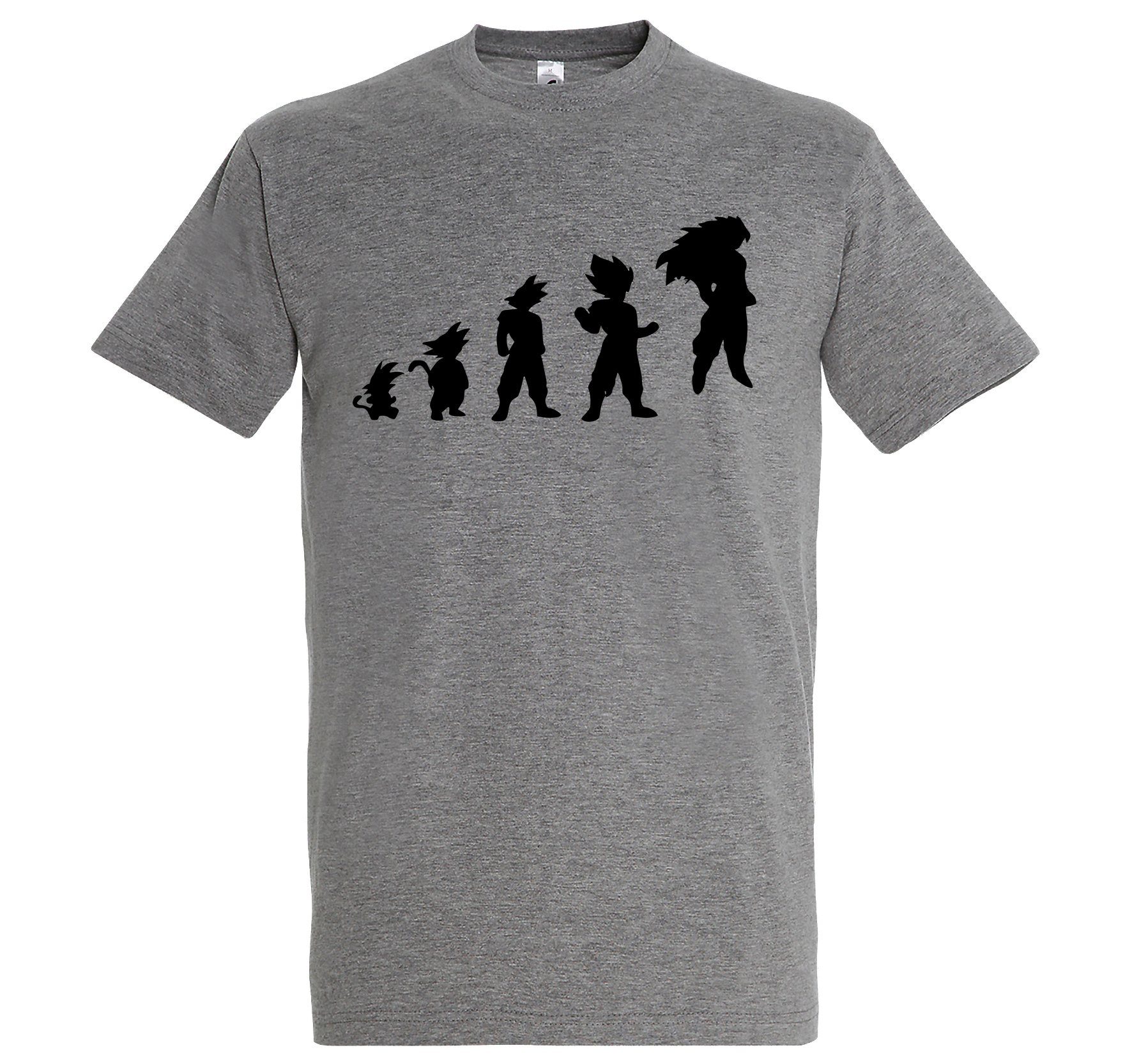 Youth Designz T-Shirt Evolution Goku Herren Shirt mit trendigem Frontprint Grau