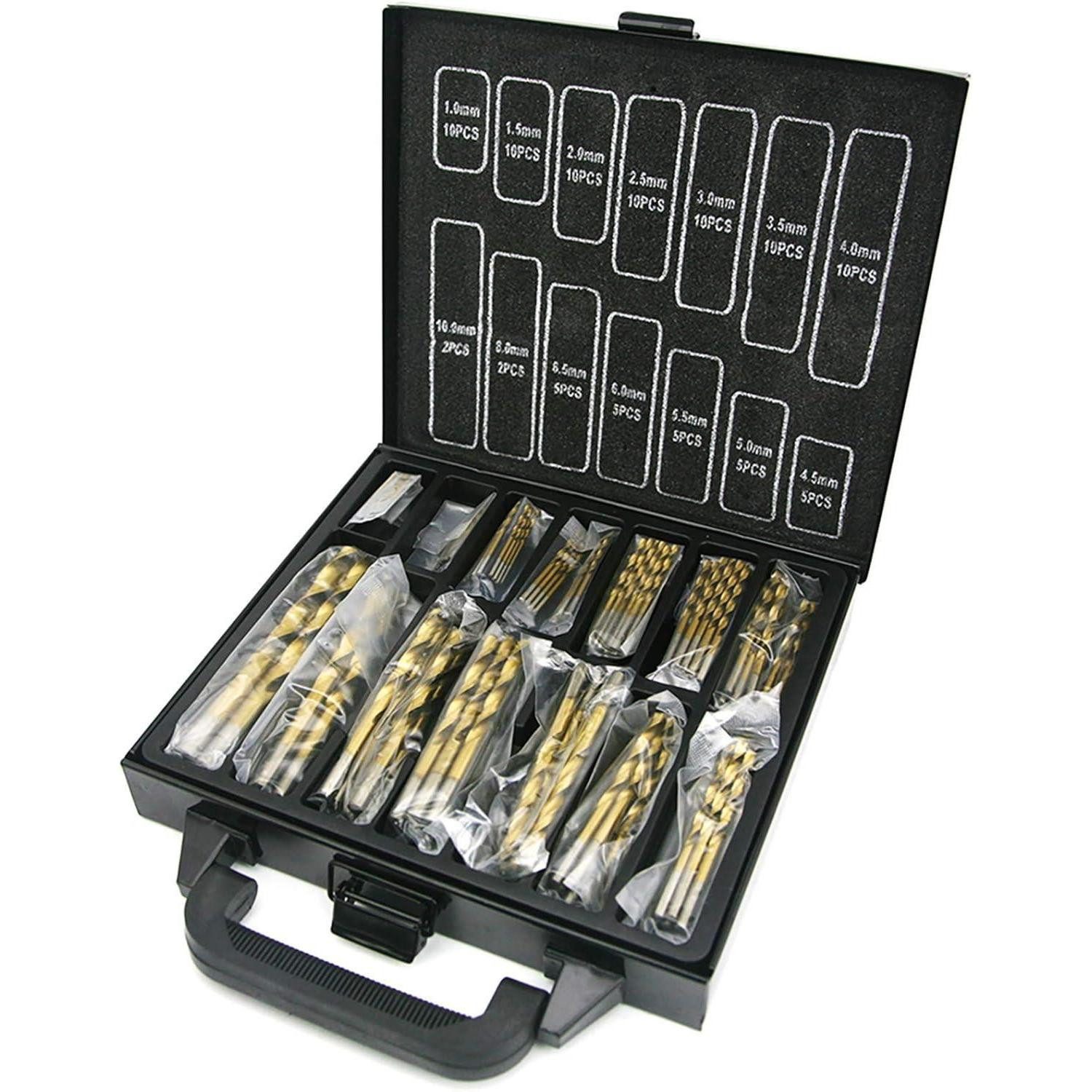 LuxusKollektion Bohrersatz Bohrerset 99teilig Titaniumnitrid HSS Bohrer Einheitsgröße Set 3