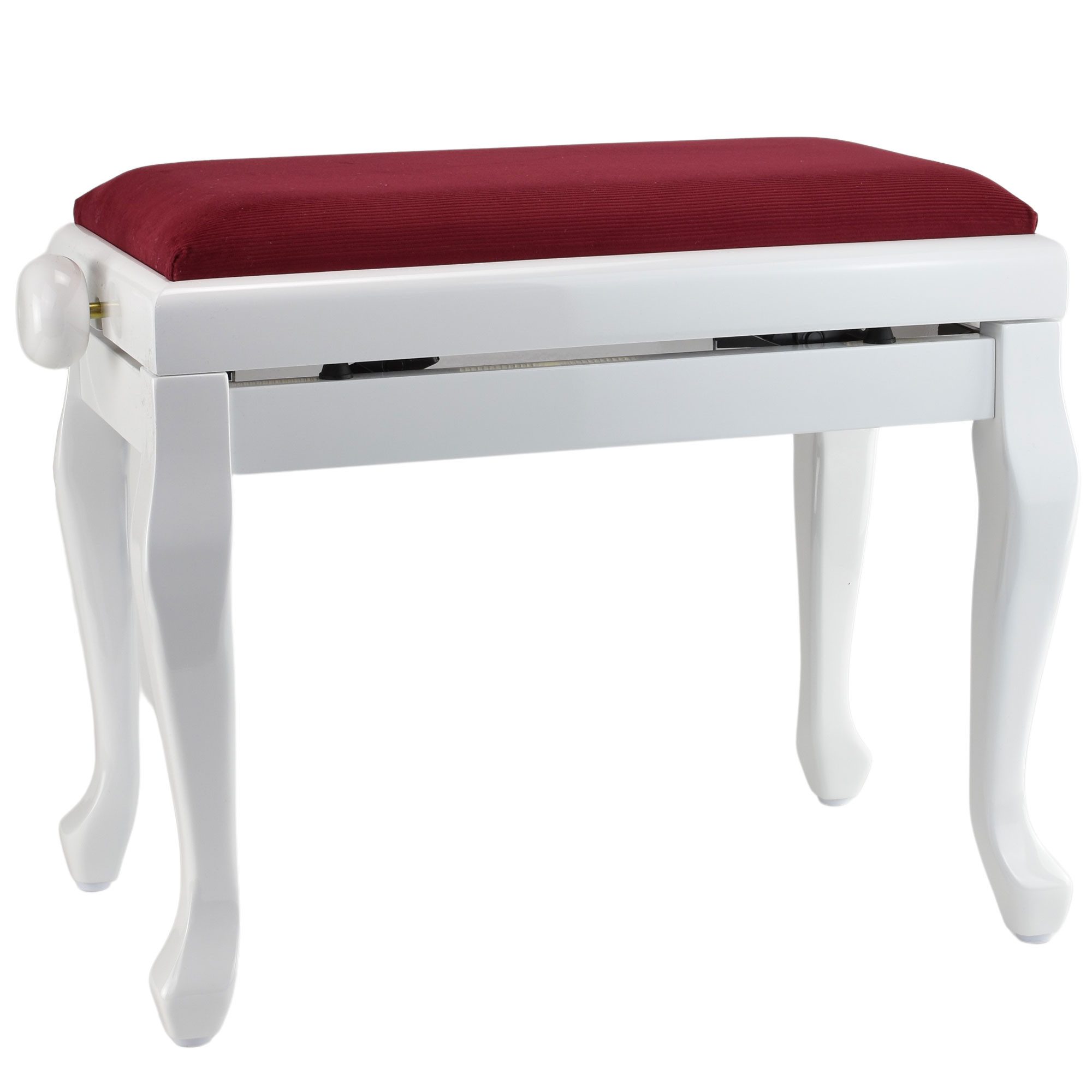Steinbach Klavierbank Klavierbank in Weiß poliert mit Chippendale Beinen, Sitzauflage wei...