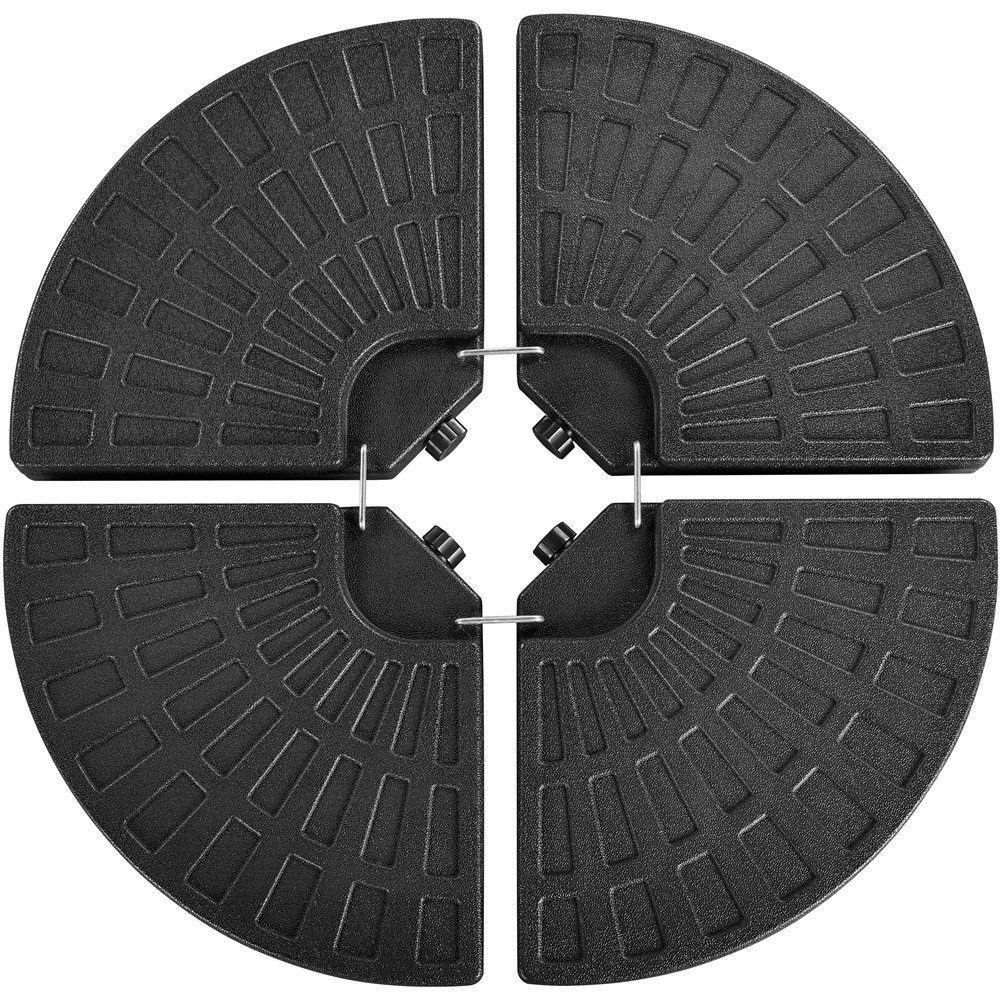 Yaheetech Schirmständer 4-Teiliger Sonnenschirmständer Befüllbar, 100 × 100 cm Schirmbasis Verbindbar & Faltbar