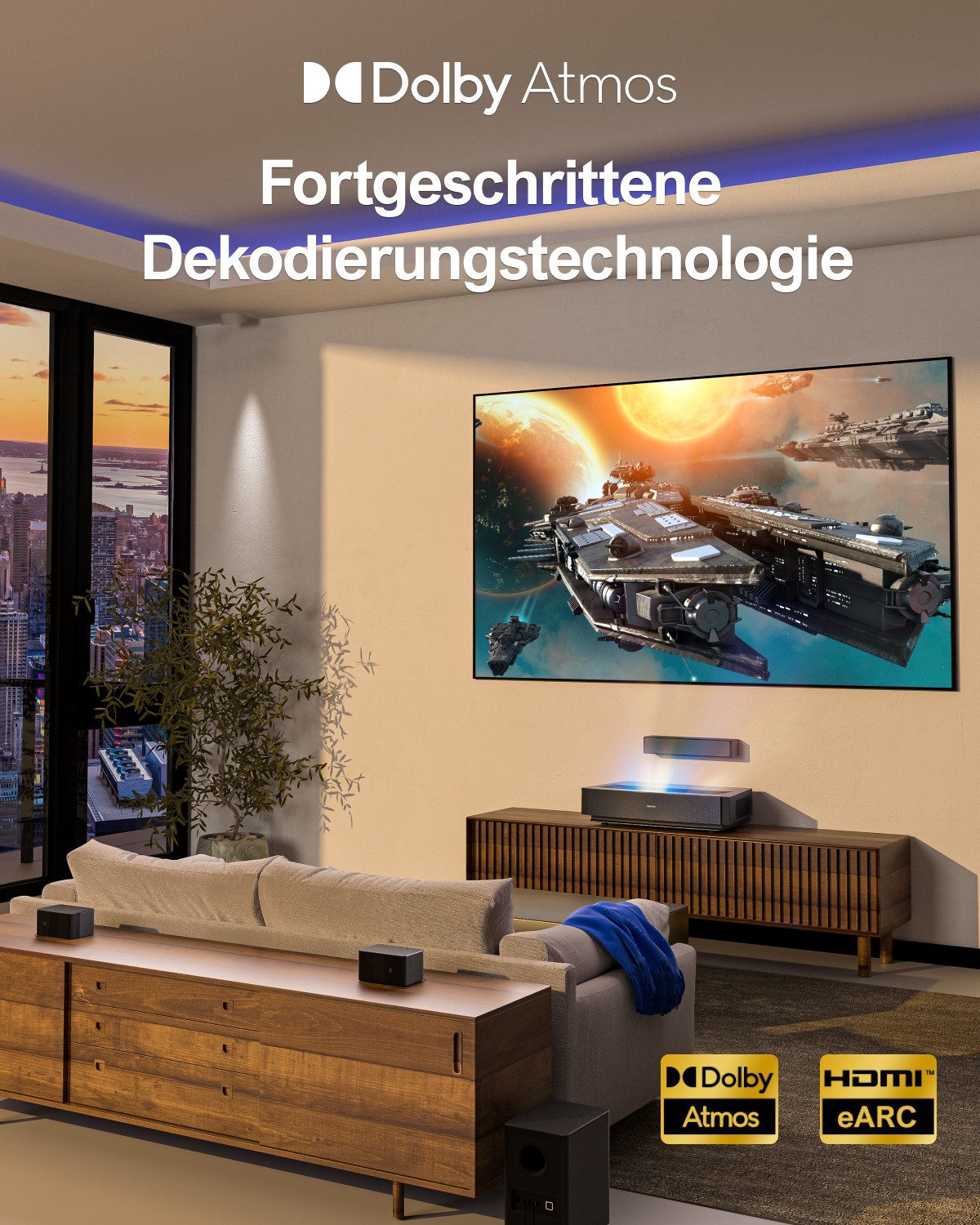 Ultimea Poseidon M4T Soundbar 5.1 Dolby Atmos (410 W, 3D Surround Sound TV Lautsprecher für Heimkino mit einstellbarem Bass) – Bild 5 von 5