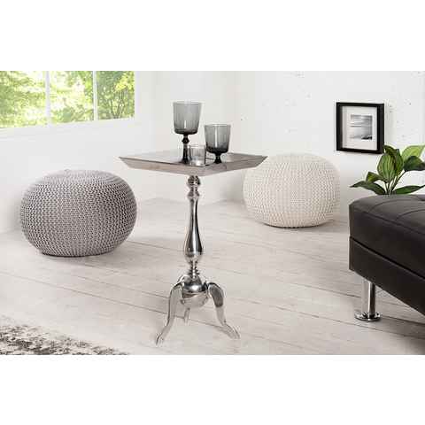 riess-ambiente Beistelltisch TRAYFUL 55cm silber, Metall · Tablett-Tisch · Orientalischer Stil · Handarbeit