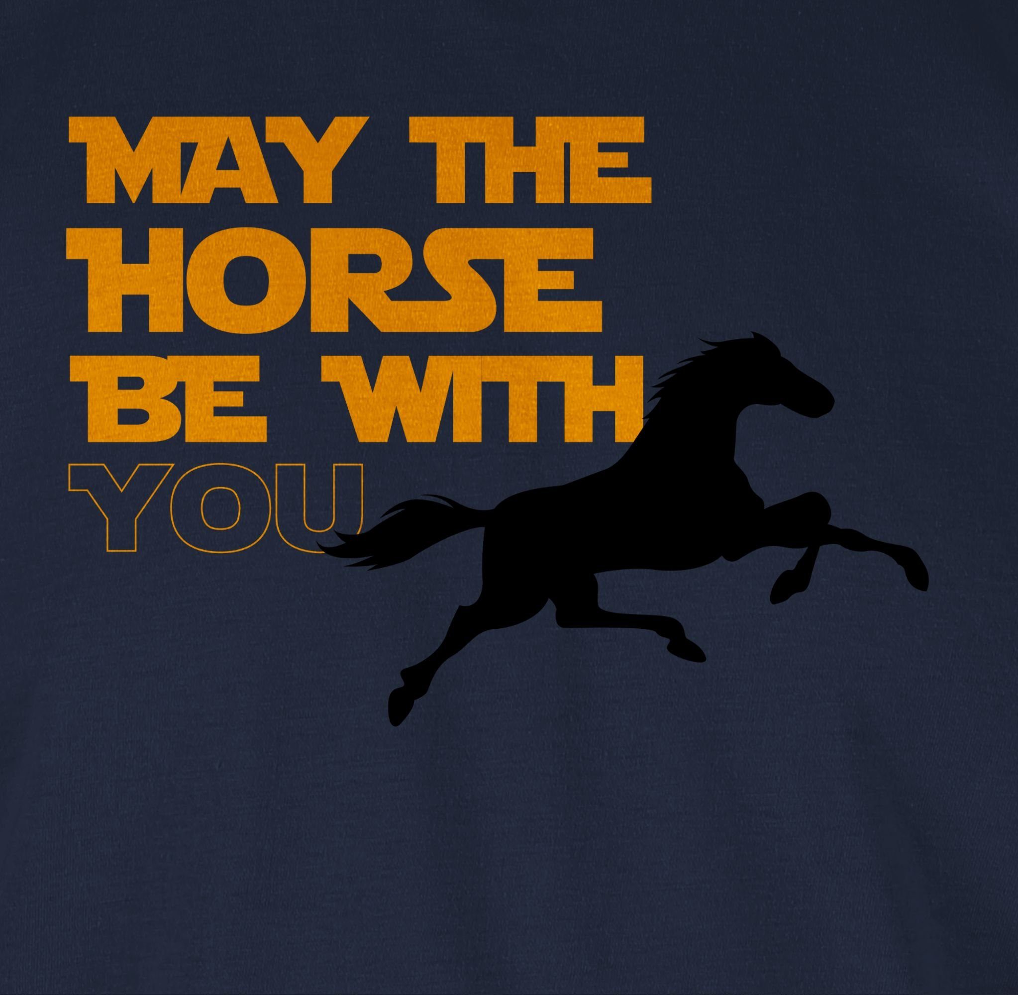 T-Shirt Blau Pferd you 3 Shirtracer be horse Navy with May the