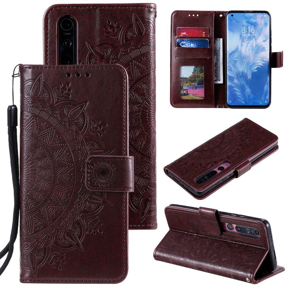 CoverKingz Handyhülle Xiaomi Mi 10 / Mi 10 Pro Handy Hülle Flip Case Cover Tasche Etui, Klapphülle Schutzhülle mit Kartenfach Schutztasche Motiv Mandala