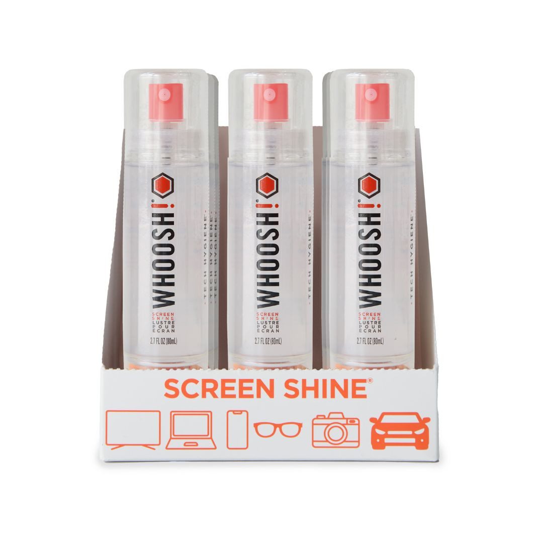 WHOOSH! Reinigungs-Set Grab and Go, (Set, 9-St., 9x Sprühflasche 80 ml und 9x Mikrofasertuch), 9er-Set, je 80 ml mit Mikrofasertuch