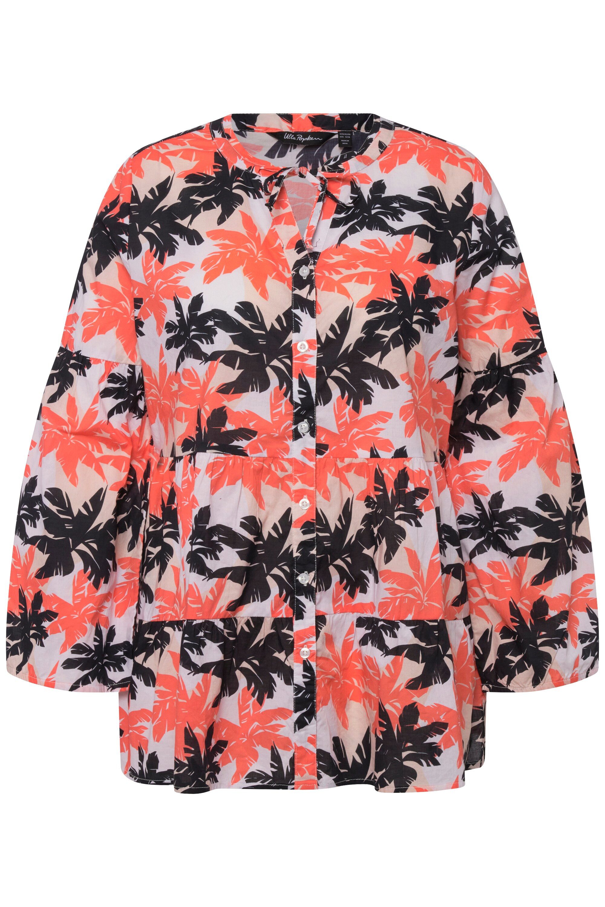 Ulla Popken Longbluse Tunika Palmen A-Linie günstig online kaufen
