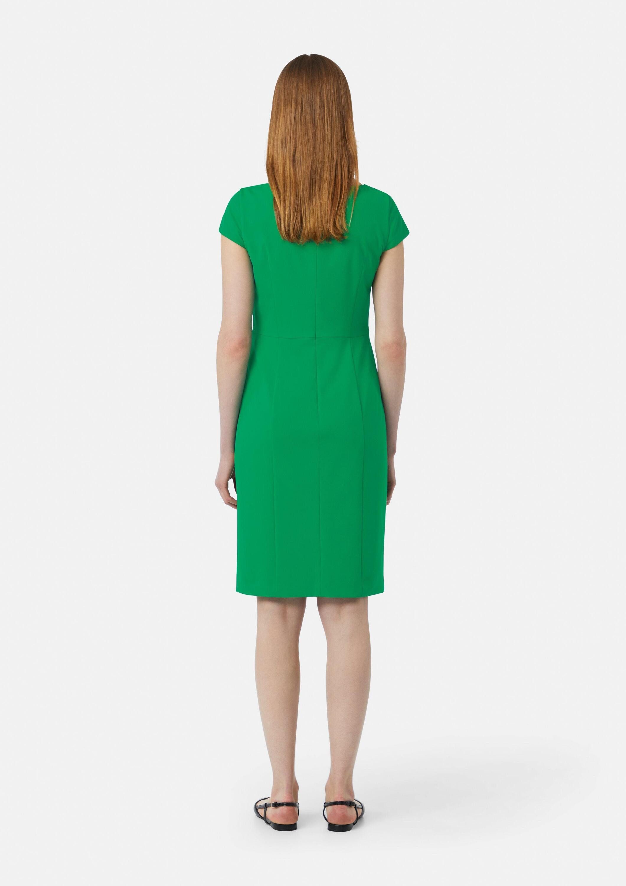 comma Minikleid Kleid Tailliertes Kleid mit seitlich geschlitztem Saum und U-Boot-Ausschnitt