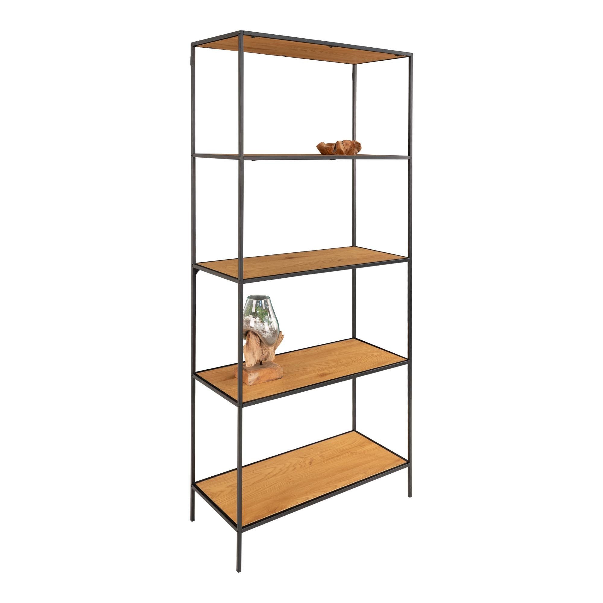 House Nordic Bücherregal in Natur, Melamin - 80x170x36cm (BxHxT)