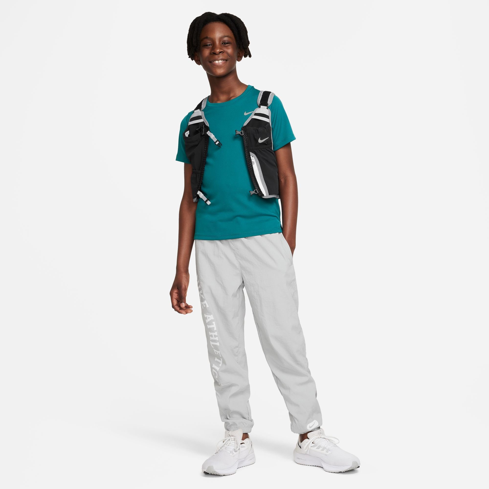 Trainingsshirt MILER GEODE BIG KIDS' TRAINING (BOYS) TEAL/REFLECTIVE SHORT-SLEEVE DRI-FIT SILV TOP Nike