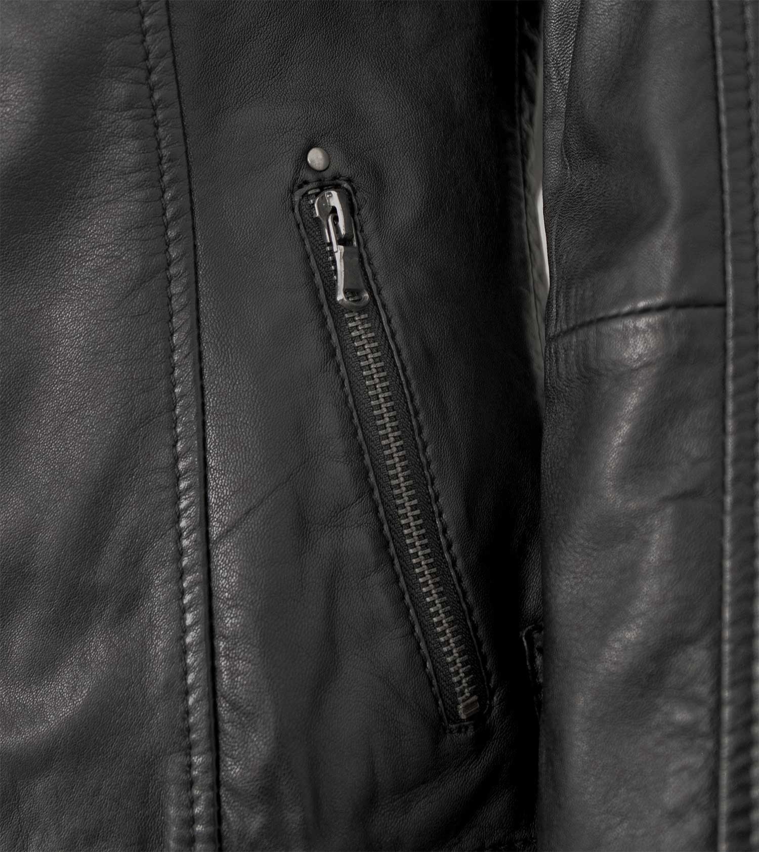 7eleven Lederjacke Eliza 7eleven - Damen Lederjacke Lammnappa schwarz