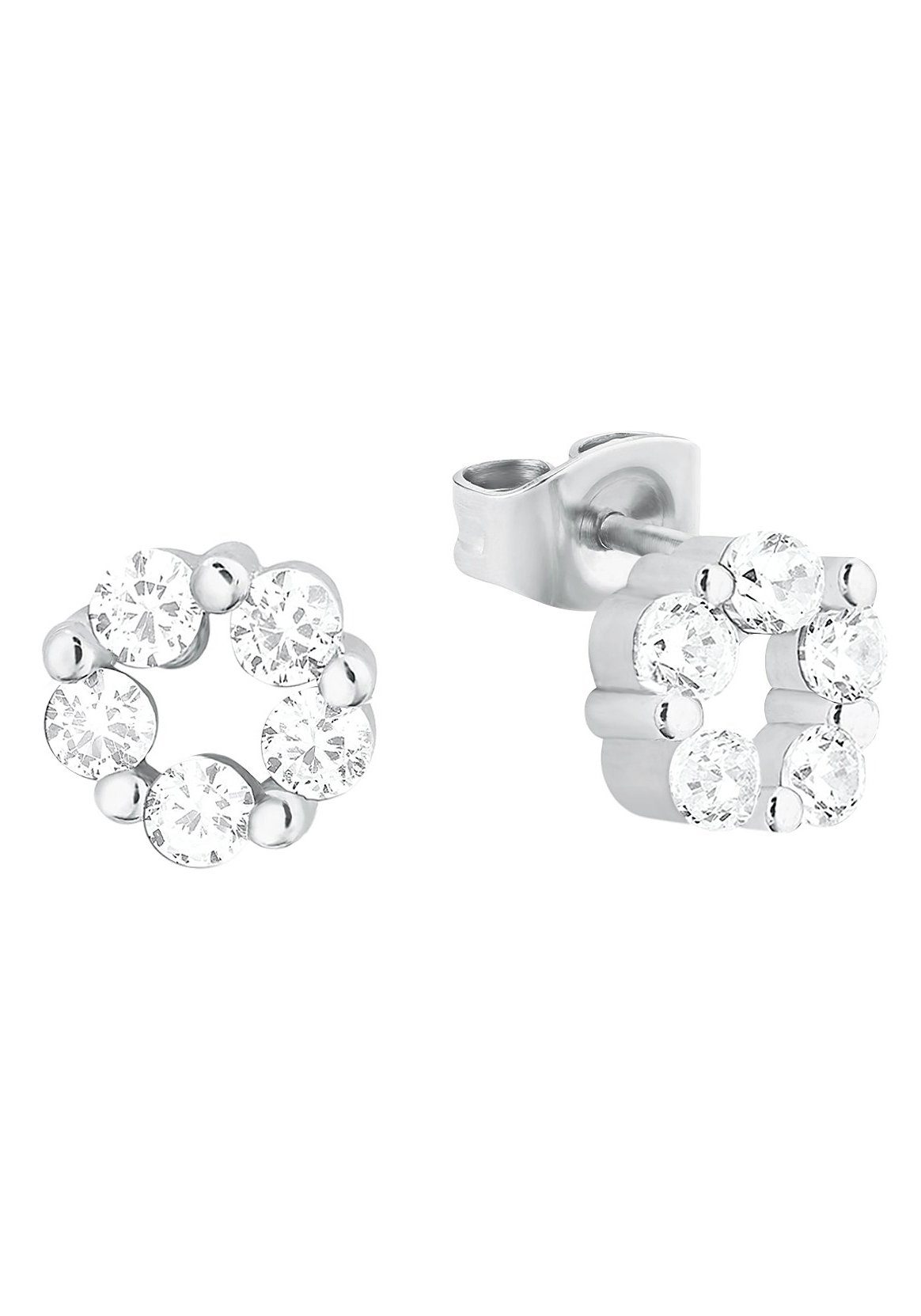 Amor Paar Ohrstecker Blumen, mit Zirkonia (synth)