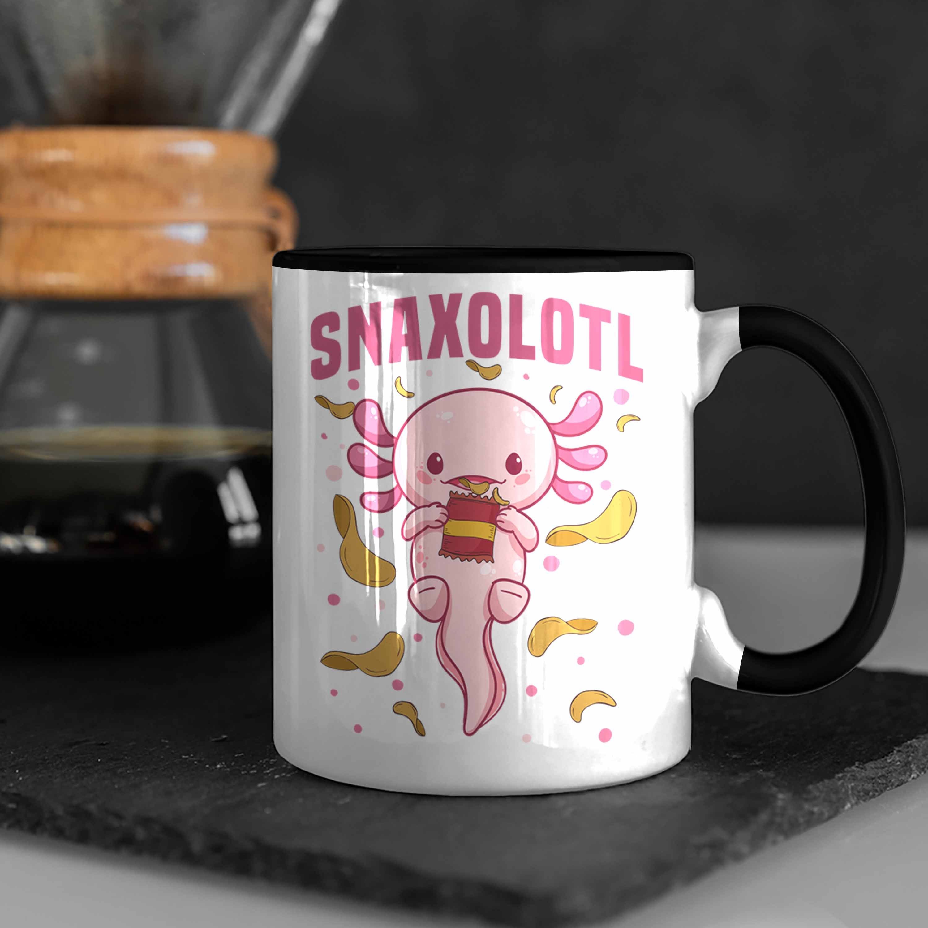 Schwarz für Tasse Axolotl Trendation Snaxolotl - Geschenk Tasse Schwanzlurch-Liebhaber Trendation