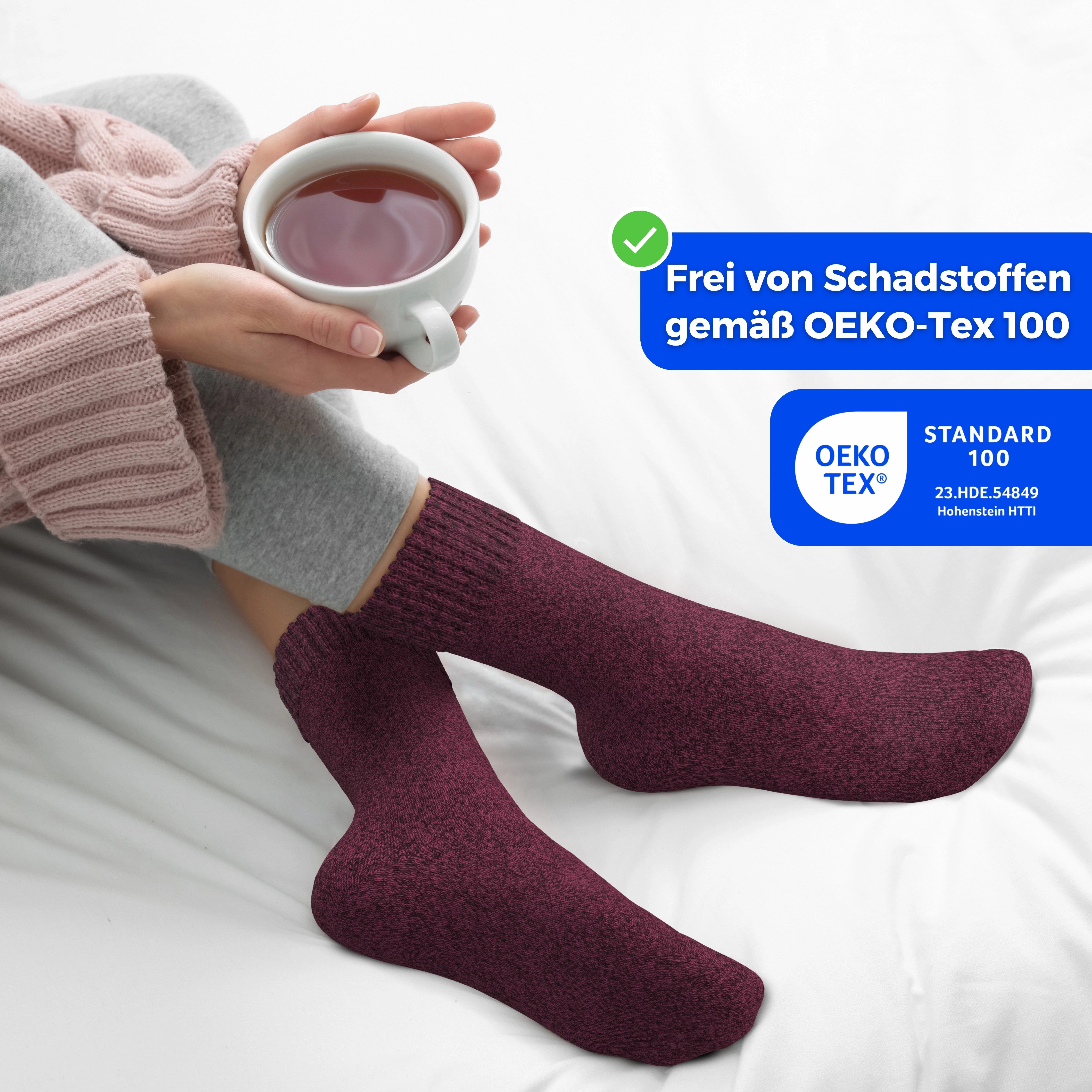 MEDOLY Thermosocken Wintersocken mit 85% Baumwolle (6er-Pack) Vollfrottee für extra Wärme
