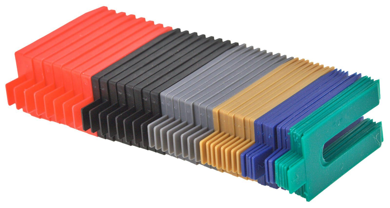 Easy Work Nivellierkeil Distanzplättchen Sortiment 48 teilig Kunststoff Unterlegkeile
