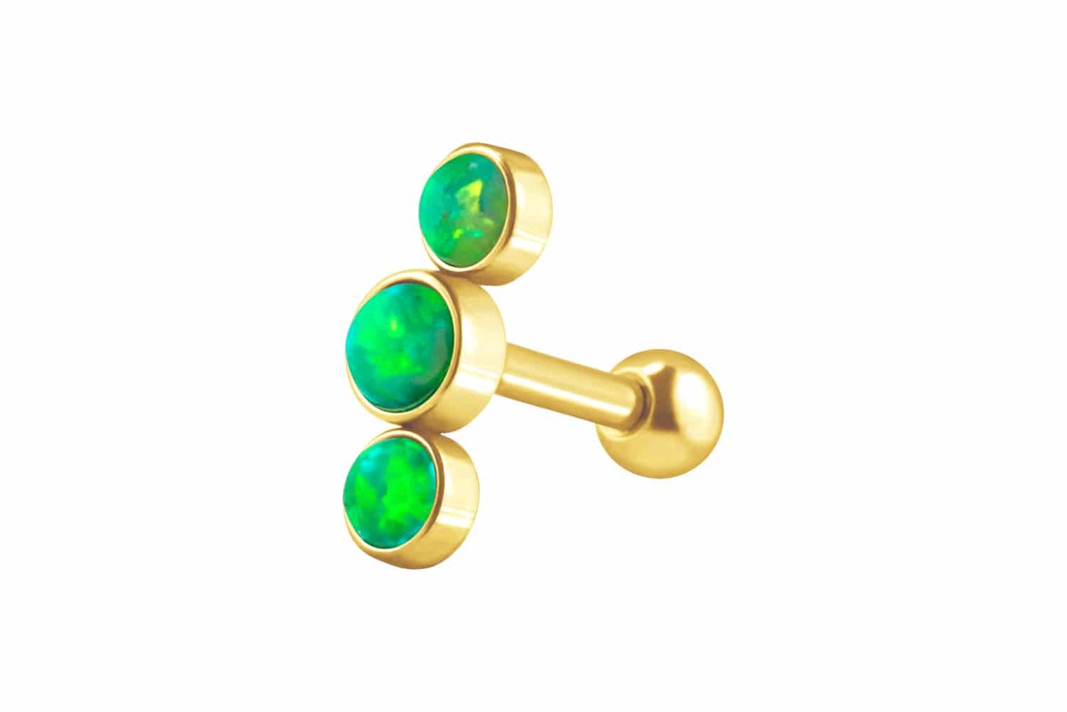 Piercing-Set Chirurgenstahl Ohrpiercing 3 SYNTHETISCHE OPALE