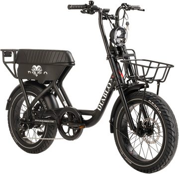 DIABLO BIKES E-Bike X1, 7 Gang Shimano Tourney Schaltwerk, Kettenschaltung, Heckmotor, 468 Wh Akku, Pedelec, Elektrofahrrad für Damen u. Herren, Cityrad