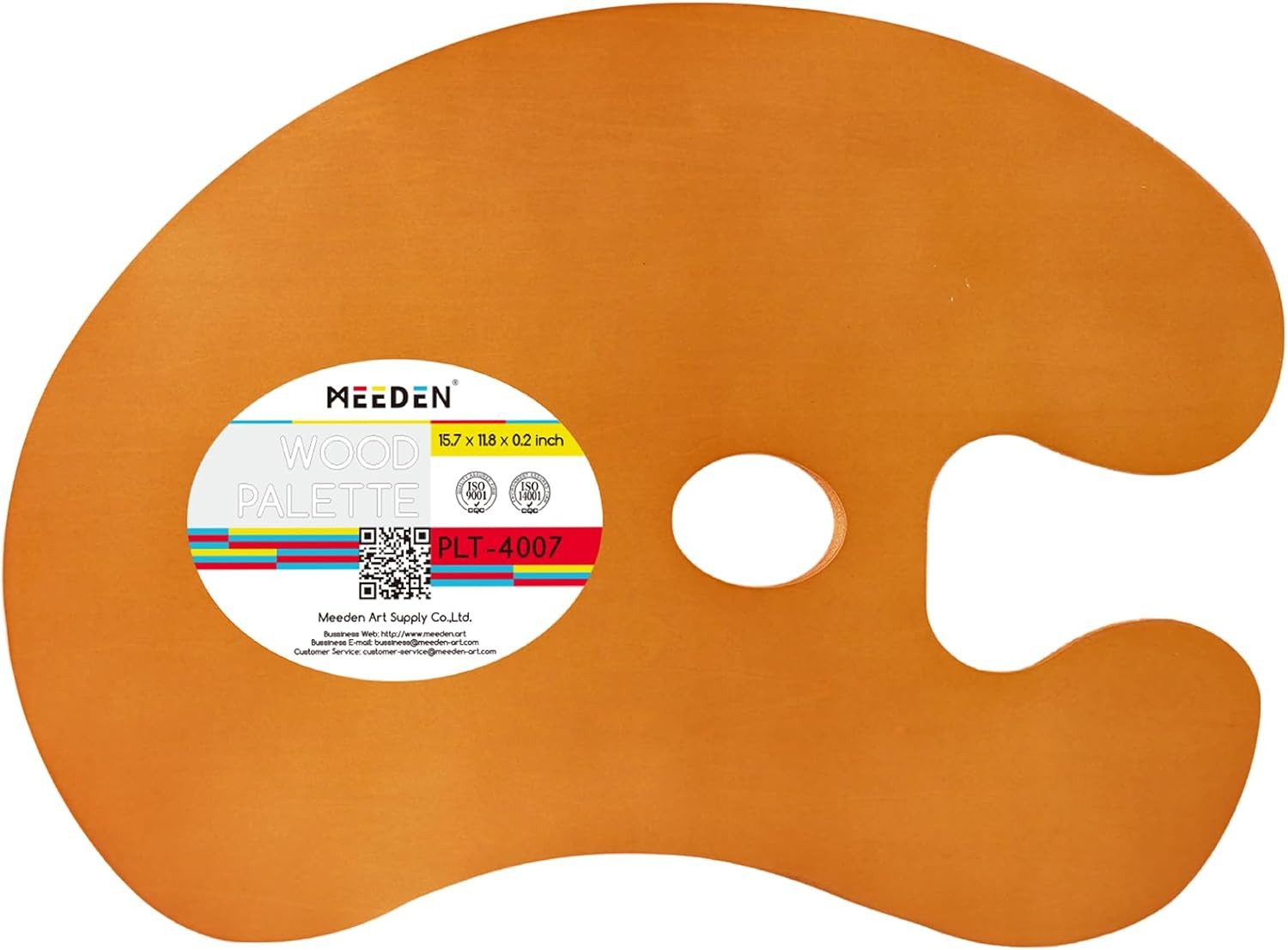 MEEDEN Malpalette MEEDEN Malpalette aus Lindenholz oval mit ergonomischem Daumenloch, Für Öl- und Acrylfarben, leicht und handlich im Format 39,9 x 30 cm